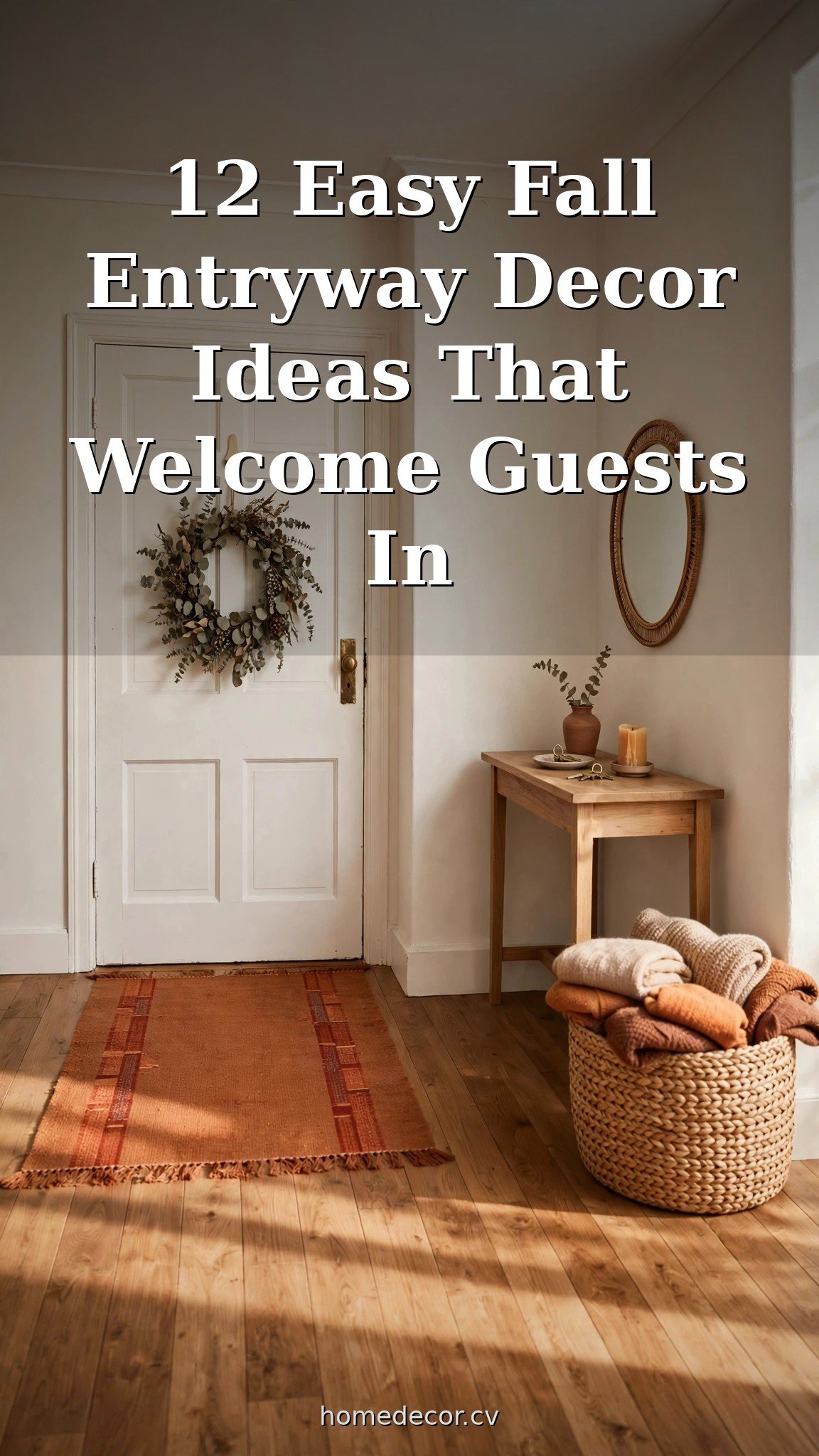 Pinterest pin: 12 Easy Fall Entryway Decor Ideas That Welcome Guests In