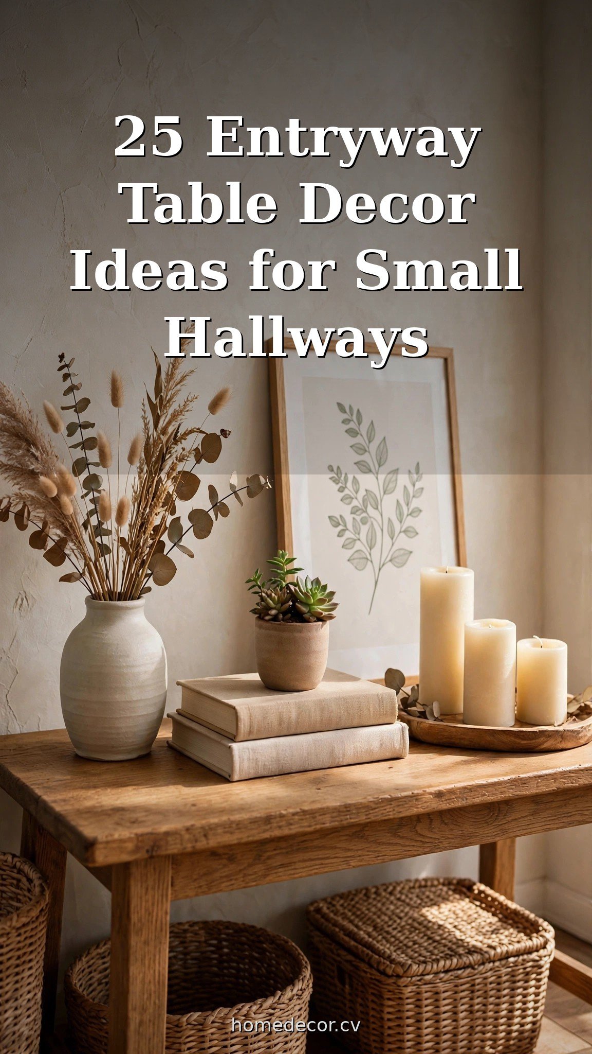 Pinterest pin: 25 Entryway Table Decor Ideas for Small Hallways