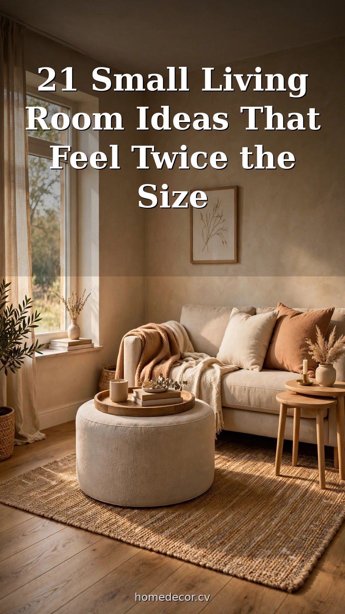Pinterest pin: 21 Small Living Room Ideas That Feel Twice the Size
