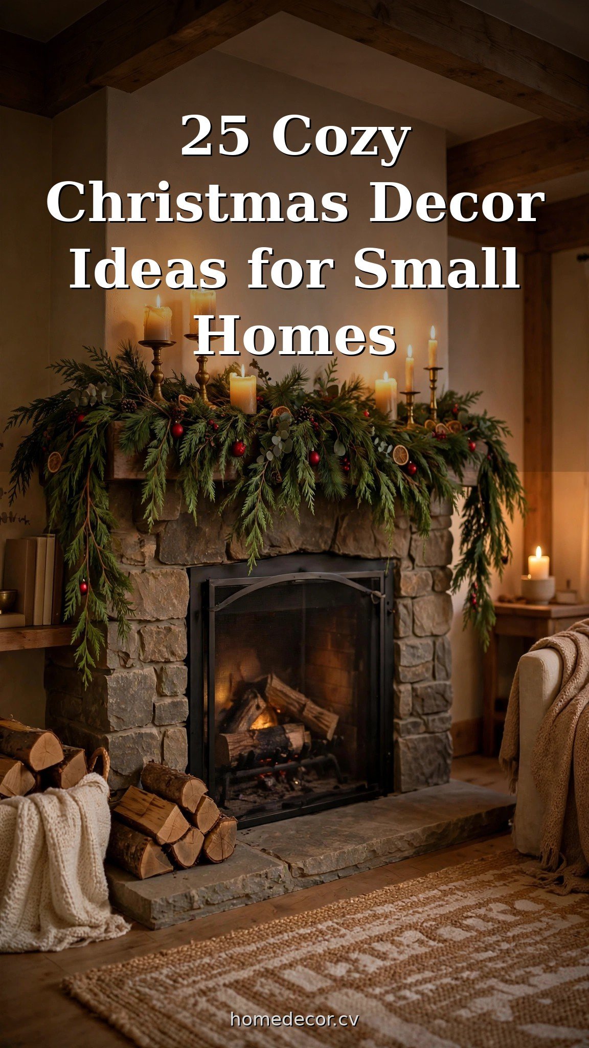 Pinterest pin: 25 Cozy Christmas Decor Ideas for Small Homes