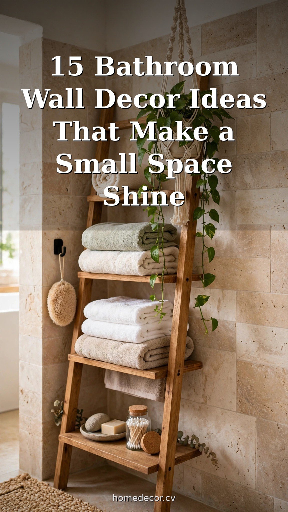 Pinterest pin: 15 Bathroom Wall Decor Ideas That Make a Small Space Shine