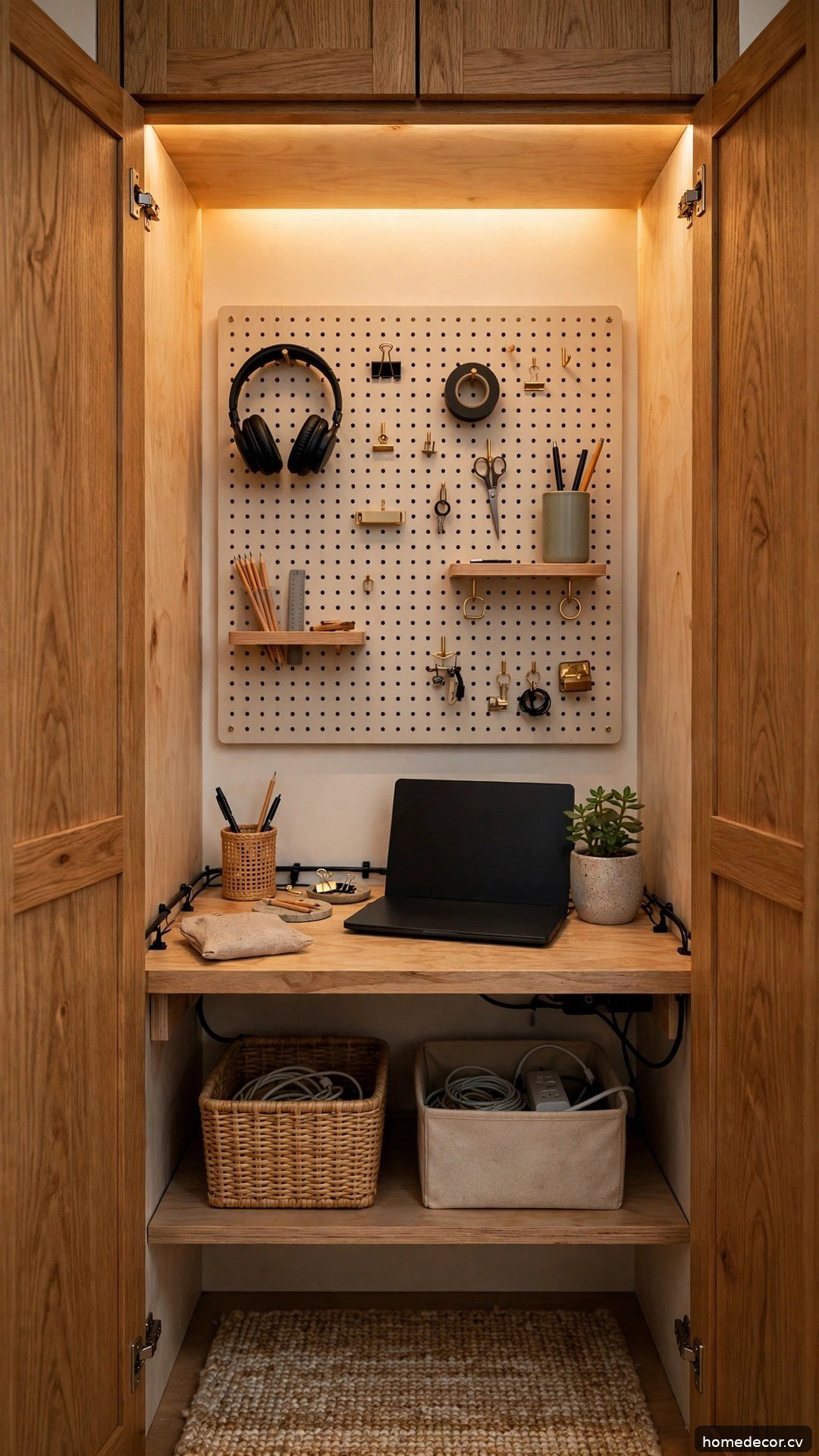 Wall-Mounted Drop-Leaf Desk - small home office idea