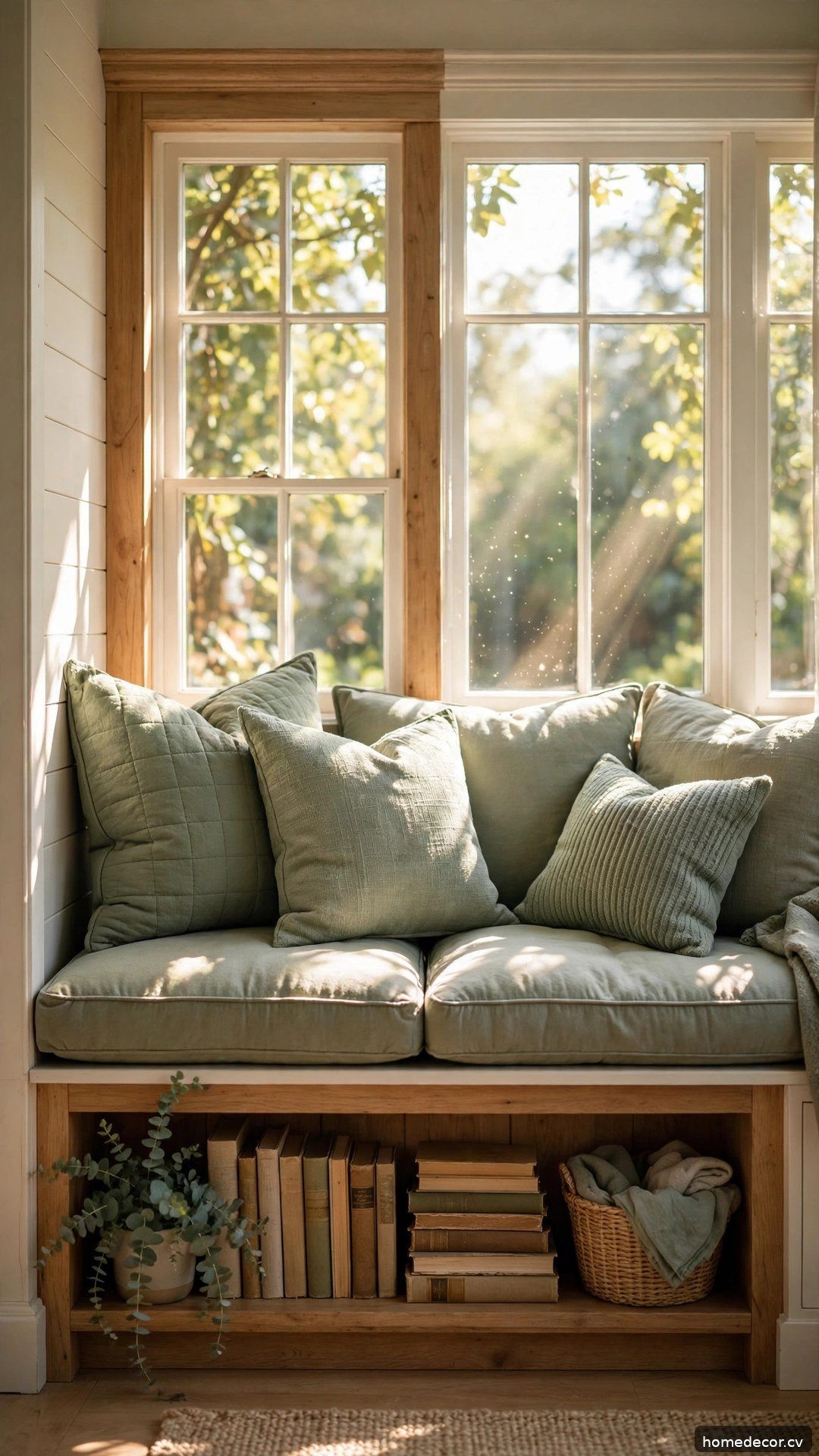 Window Seat Cushions - cozy reading nook idea