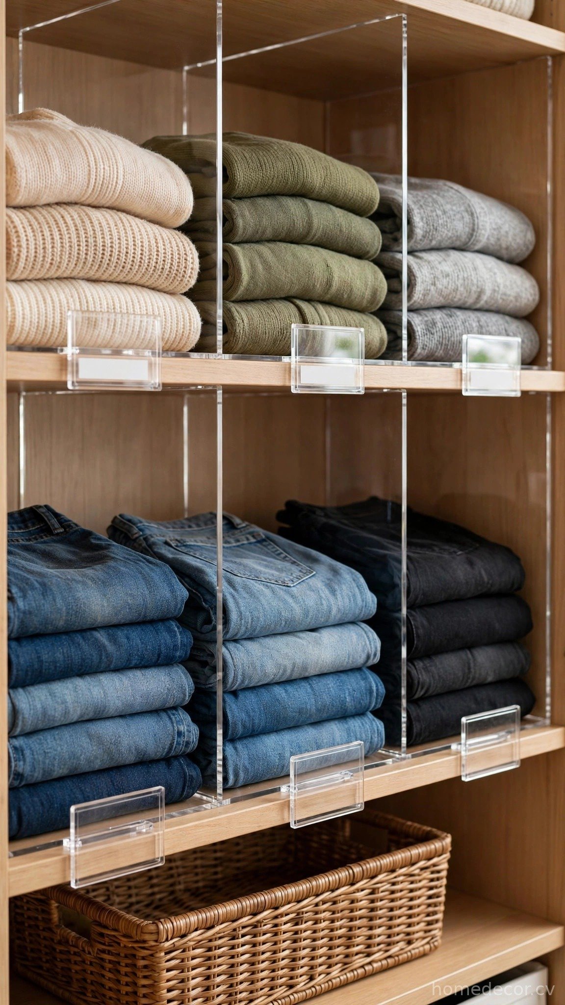Add Shelf Dividers for Folded Items