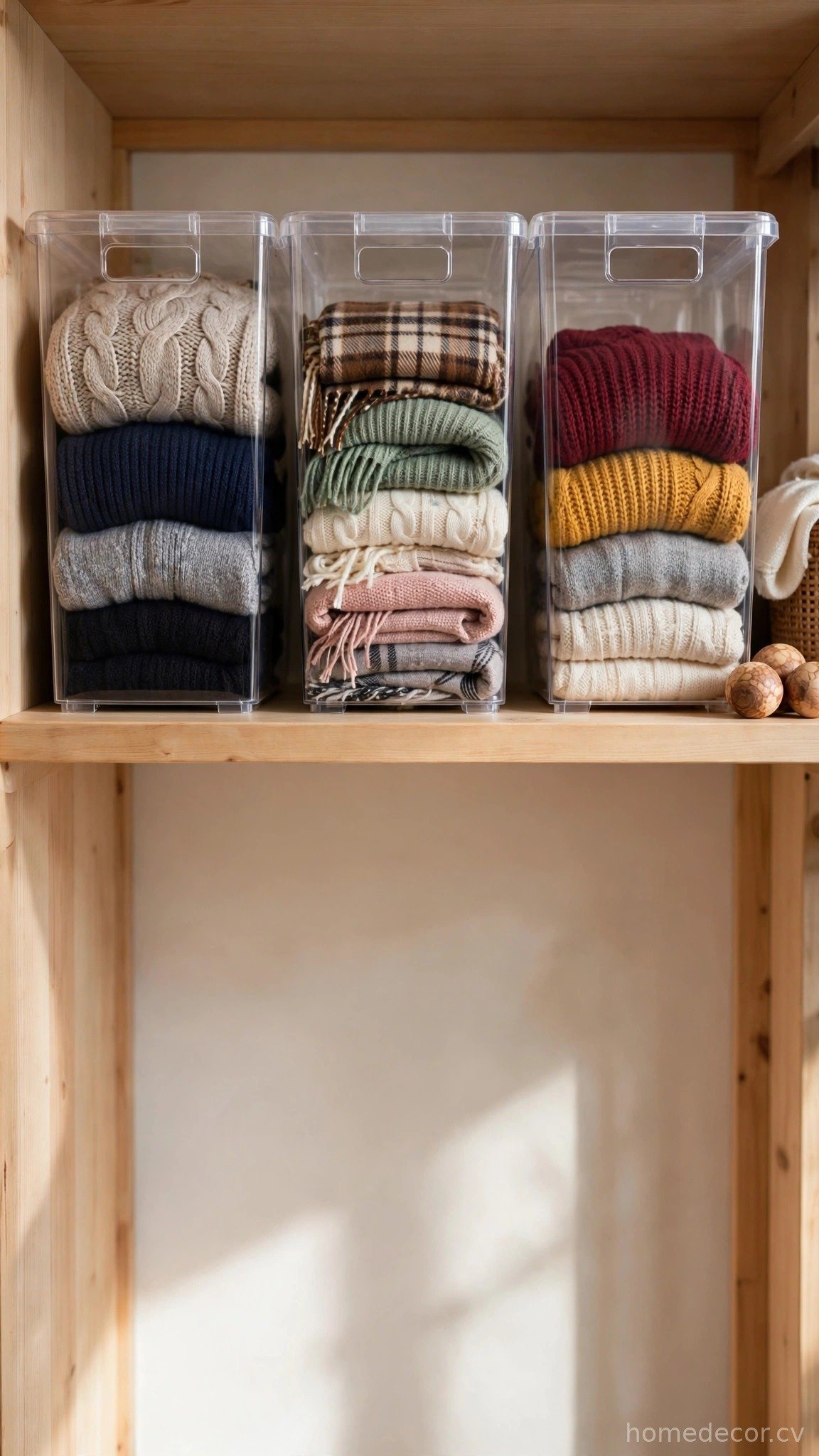 Use Clear Bins for Seasonal Storage