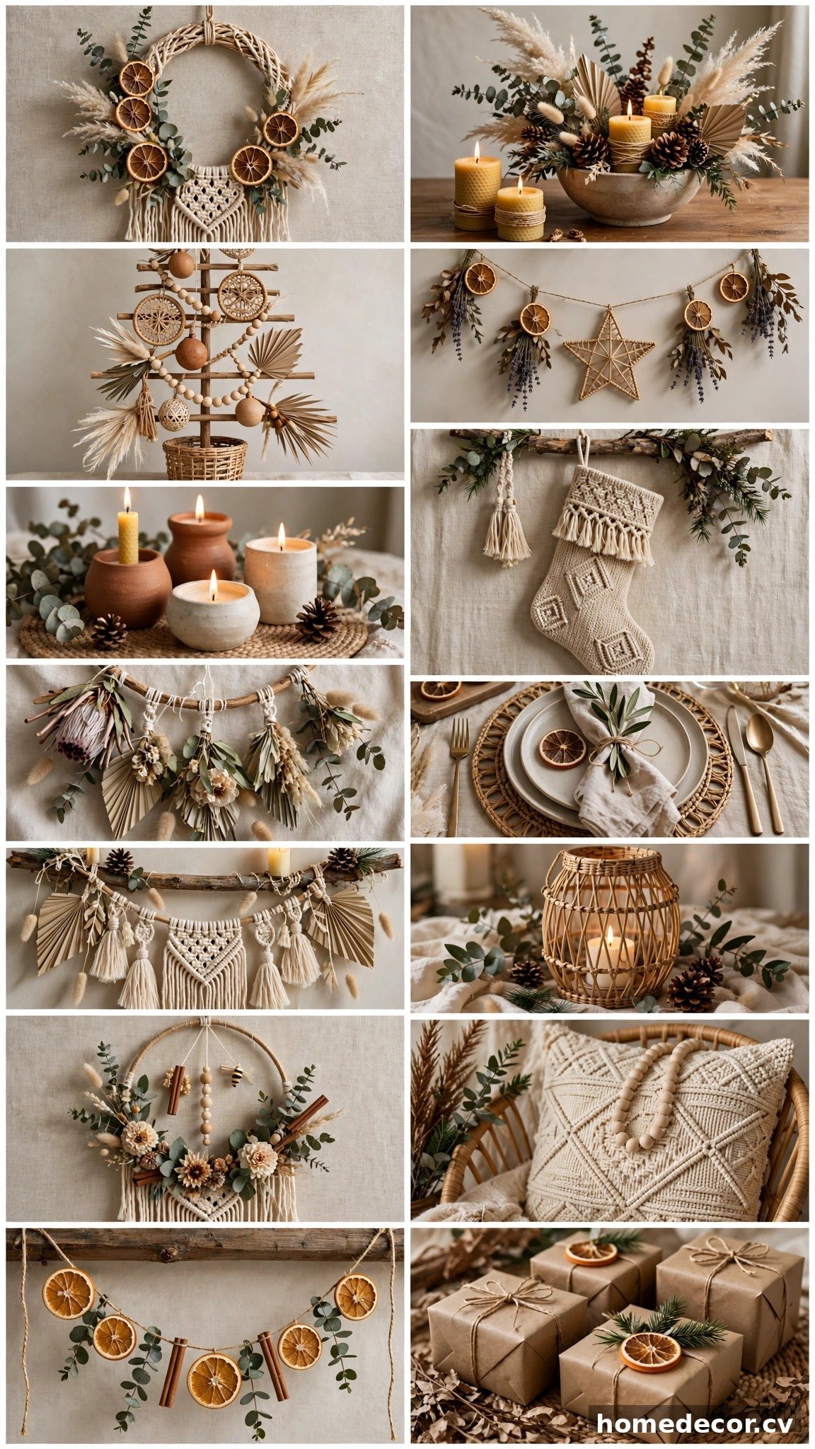 Pinterest pin: 14 Boho Christmas Decor Ideas