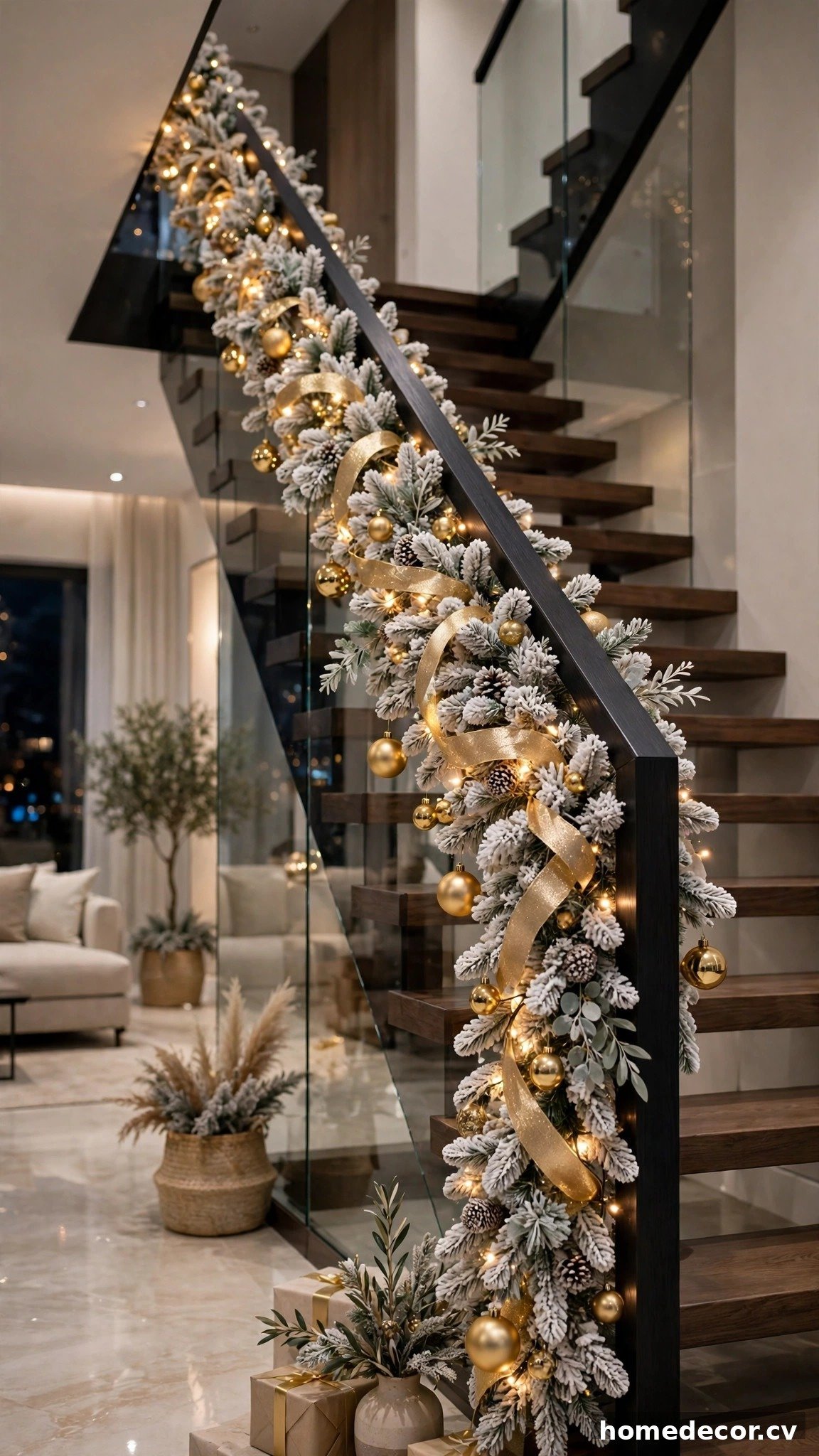 14 Christmas Staircase Ideas - Idea 2