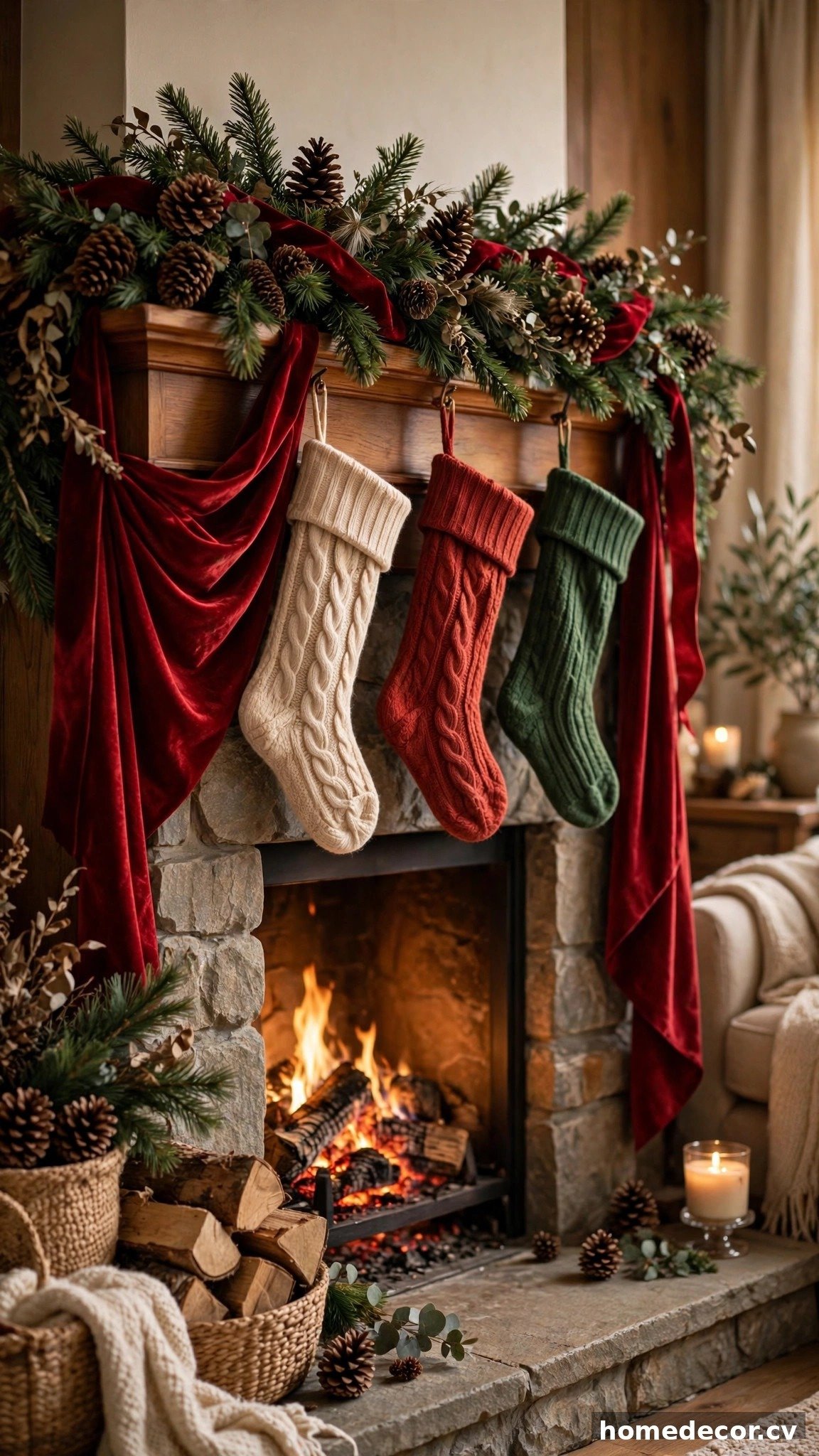 15 Christmas Fireplace Decor Ideas - Idea 1
