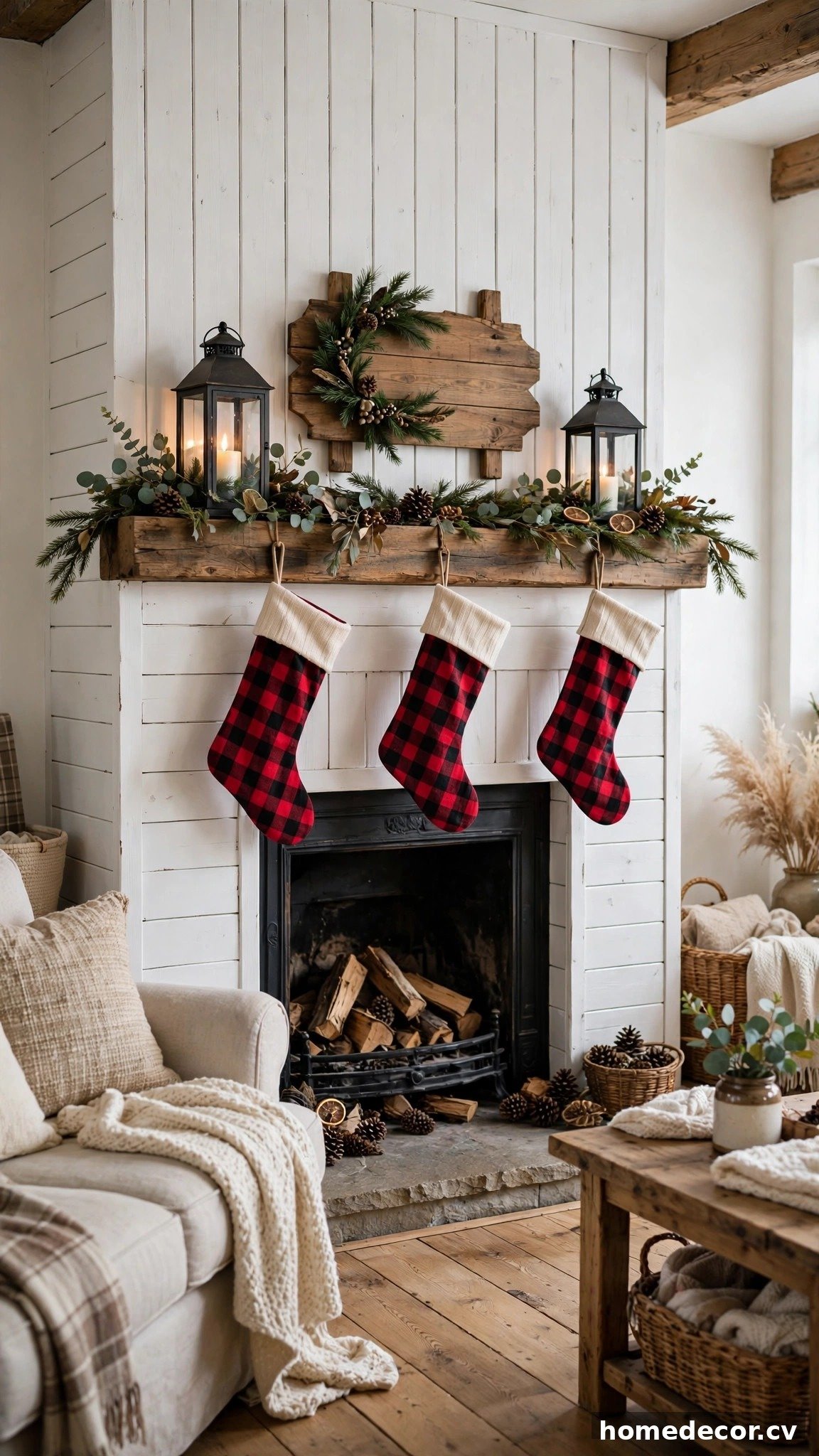 15 Christmas Fireplace Decor Ideas - Idea 3