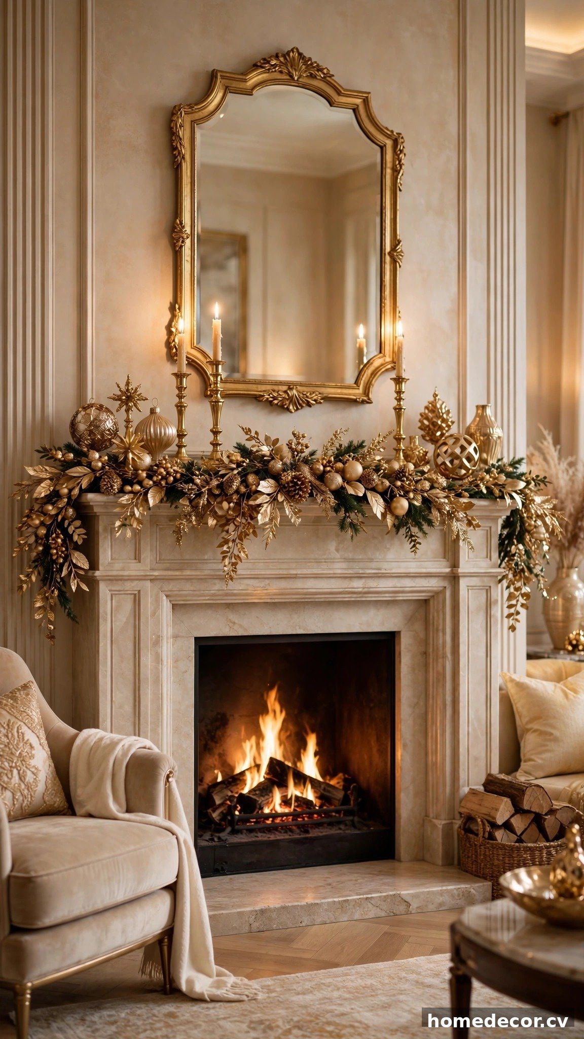 15 Christmas Fireplace Decor Ideas - Idea 4