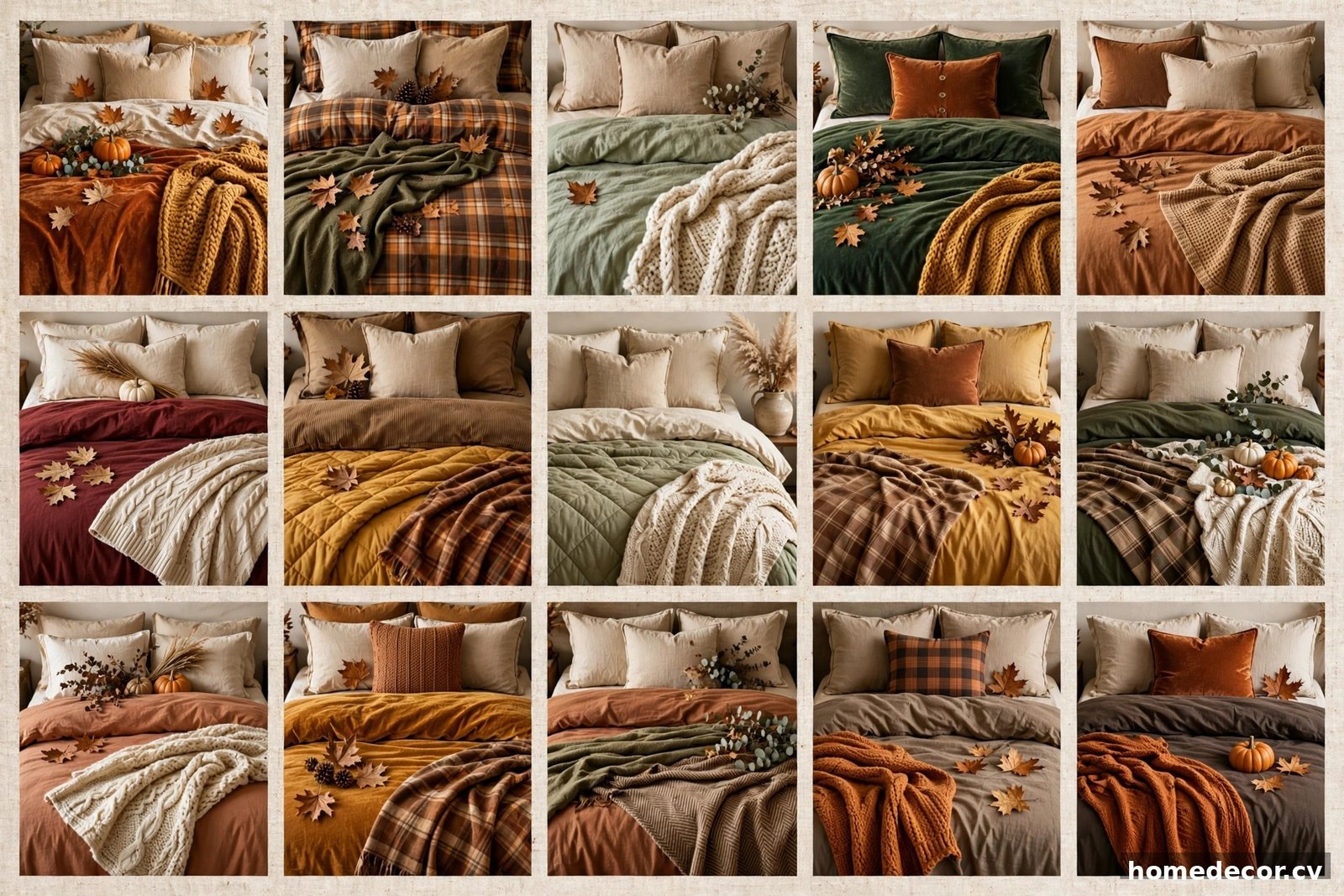 Pinterest pin: 15 Fall Bedding Combo Ideas