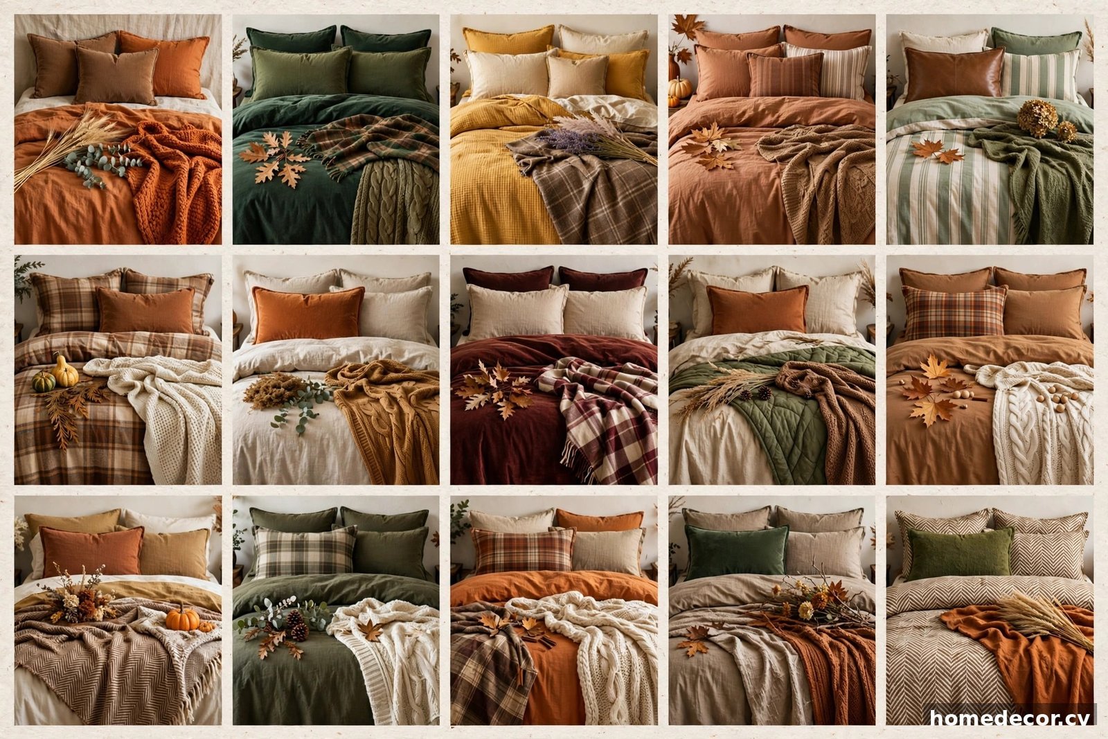 Pinterest pin: 15 Fall Bedding Combo Ideas
