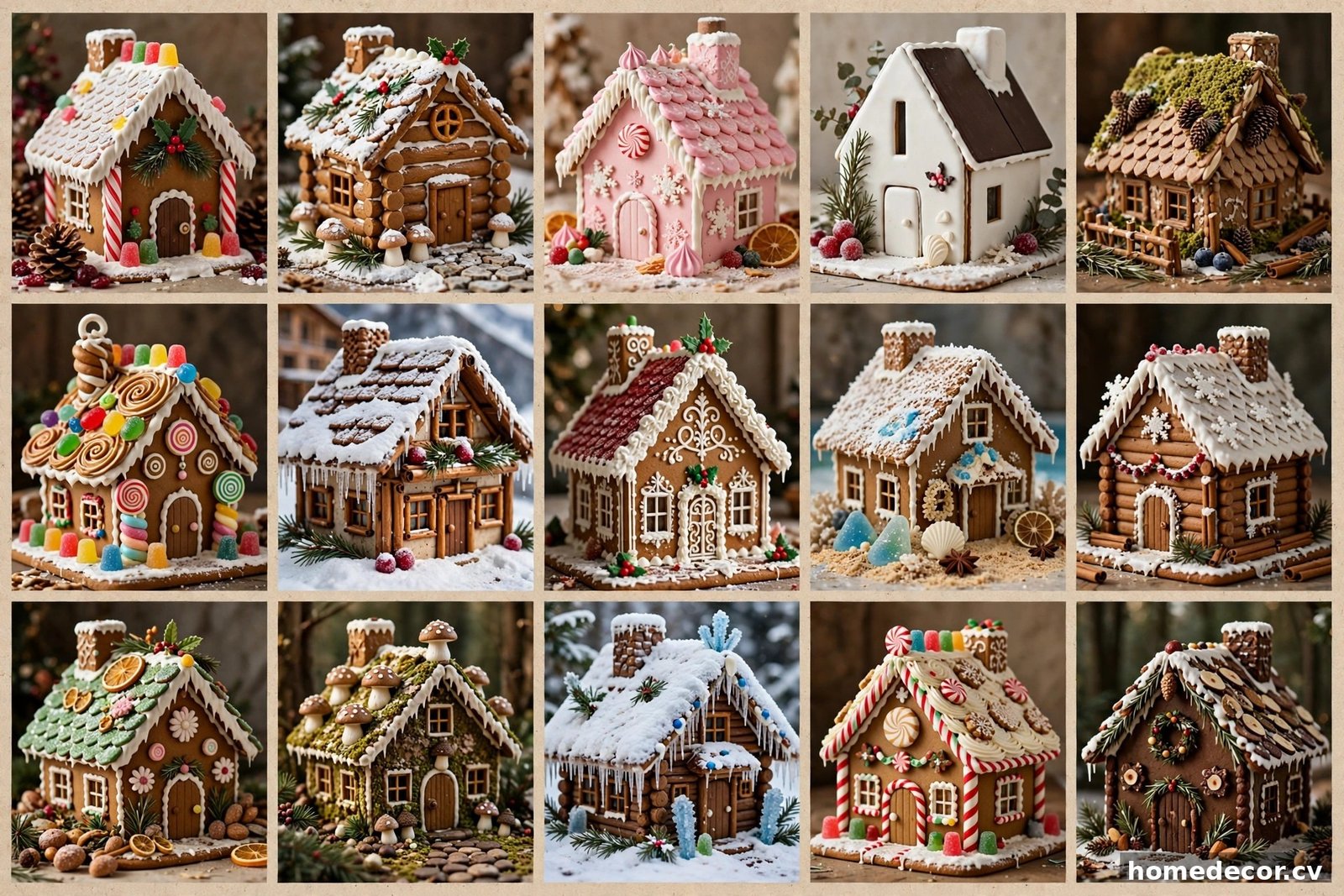 Pinterest pin: 15 Christmas Gingerbread House Ideas