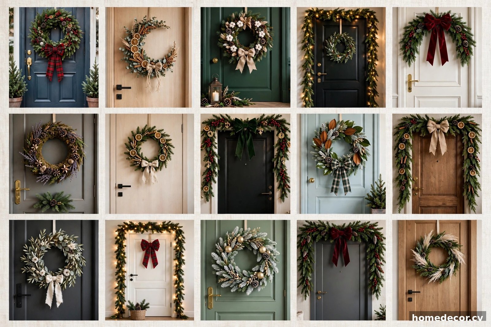 Pinterest pin: 15 Apartment Christmas Door Decor Ideas