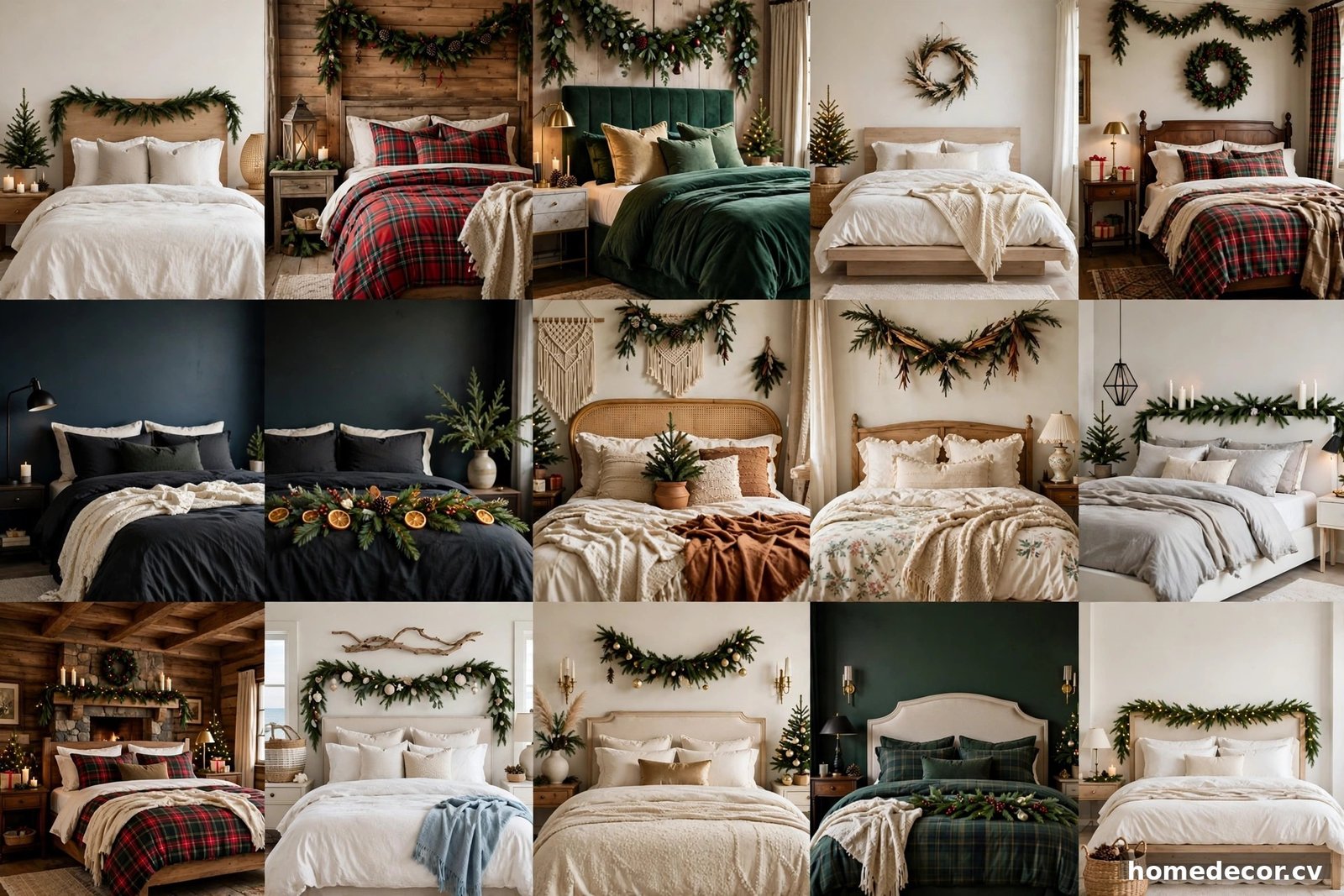 Pinterest pin: 15 Christmas Bedroom Ideas