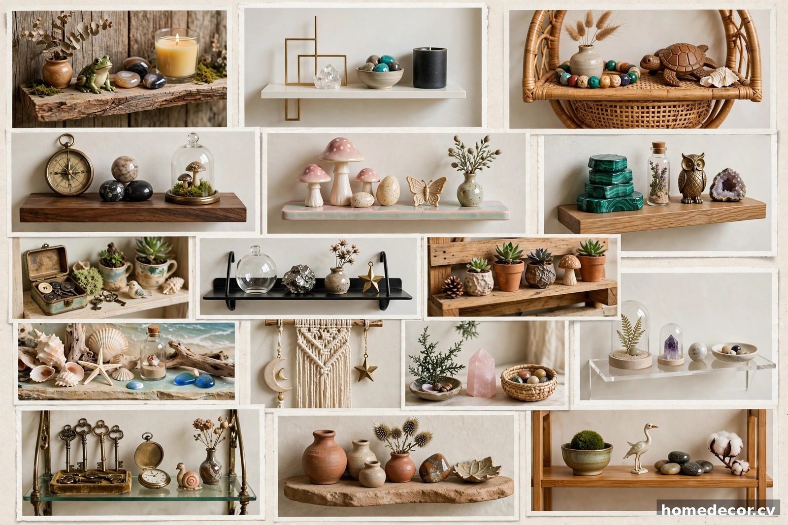Pinterest pin: 15 Trinket Shelf Ideas