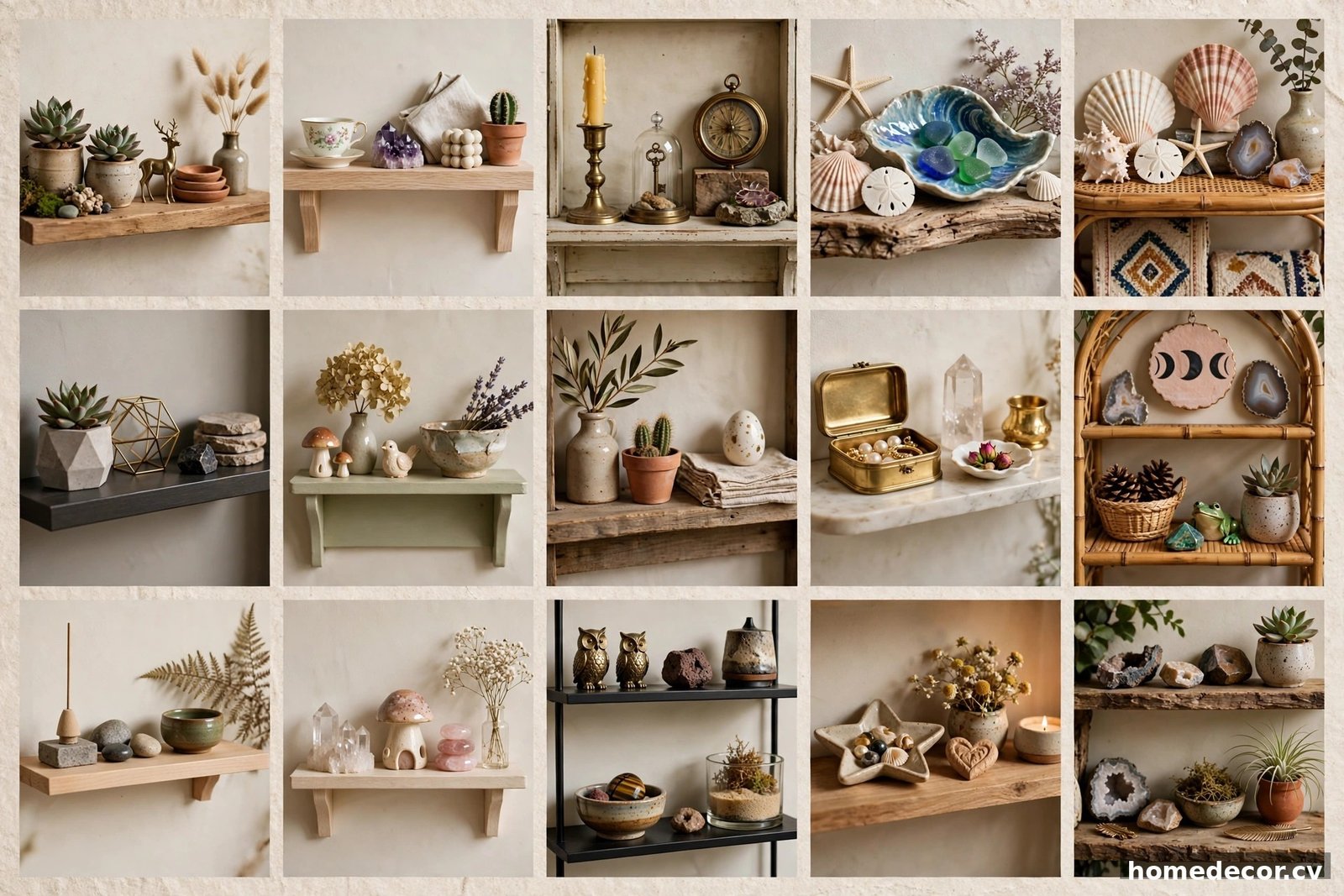 Pinterest pin: 15 Trinket Shelf Ideas