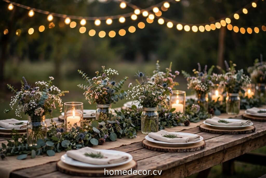 14 Rustic Wedding Table Decorations on a Budget
