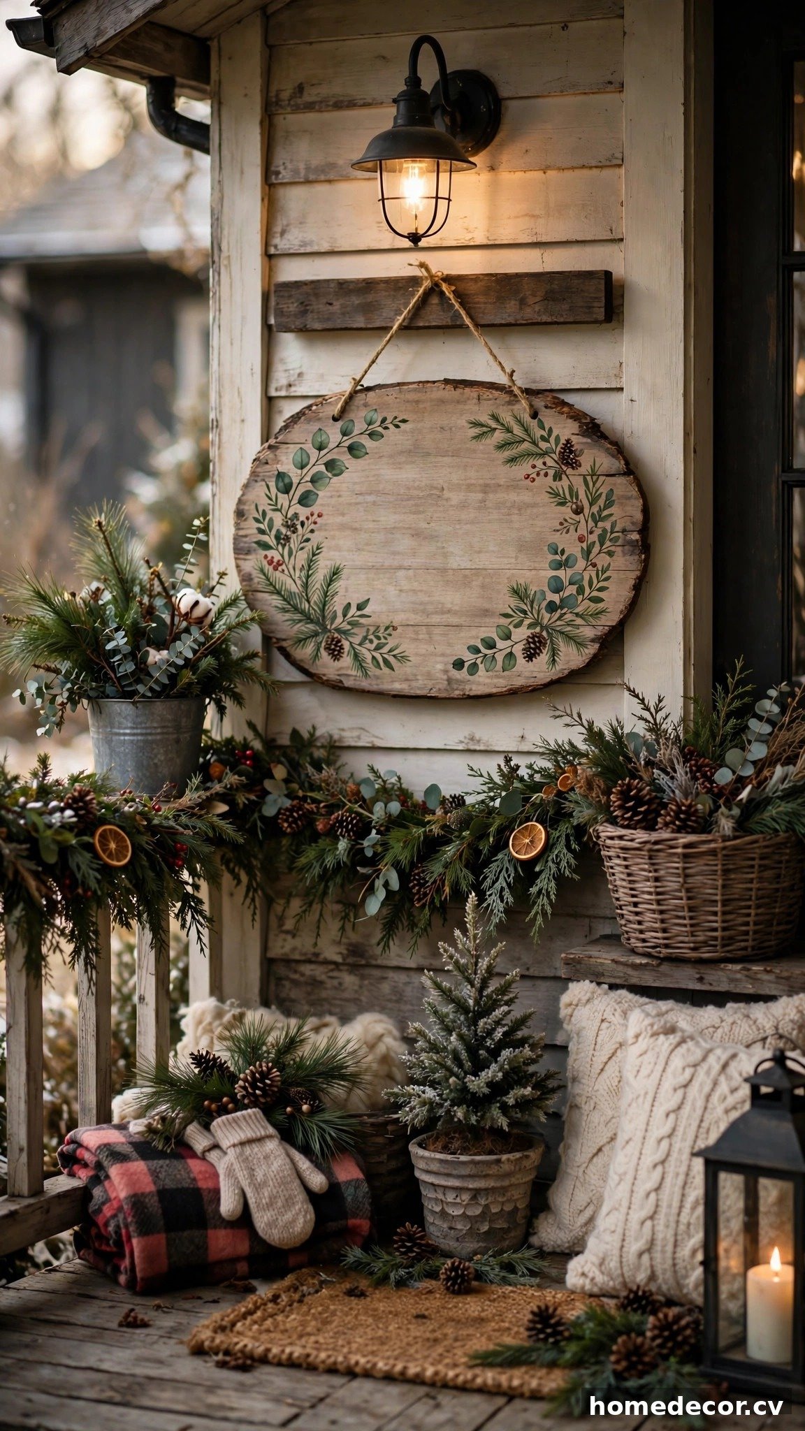 14 Farmhouse Christmas Porch Decor Ideas - Idea 2
