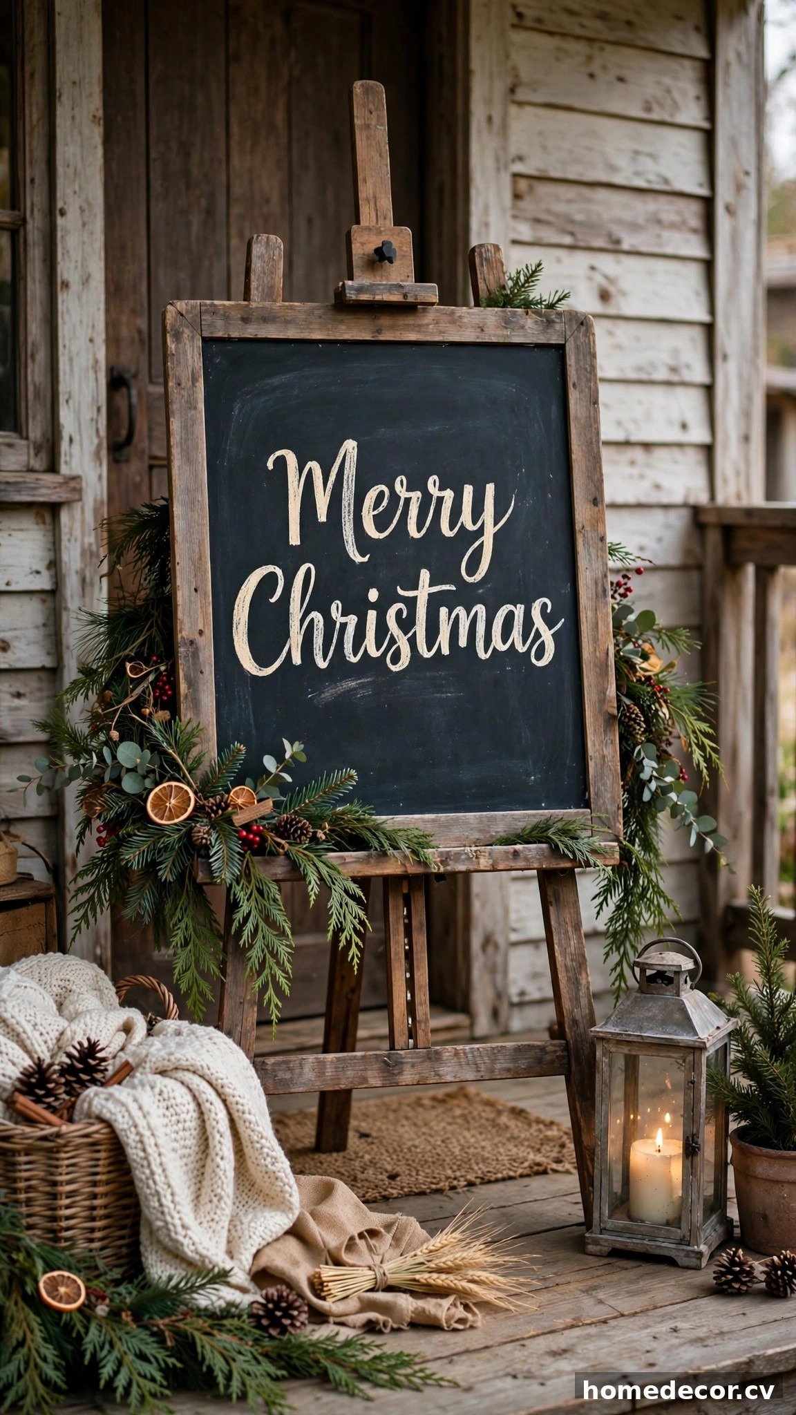 14 Farmhouse Christmas Porch Decor Ideas - Idea 9