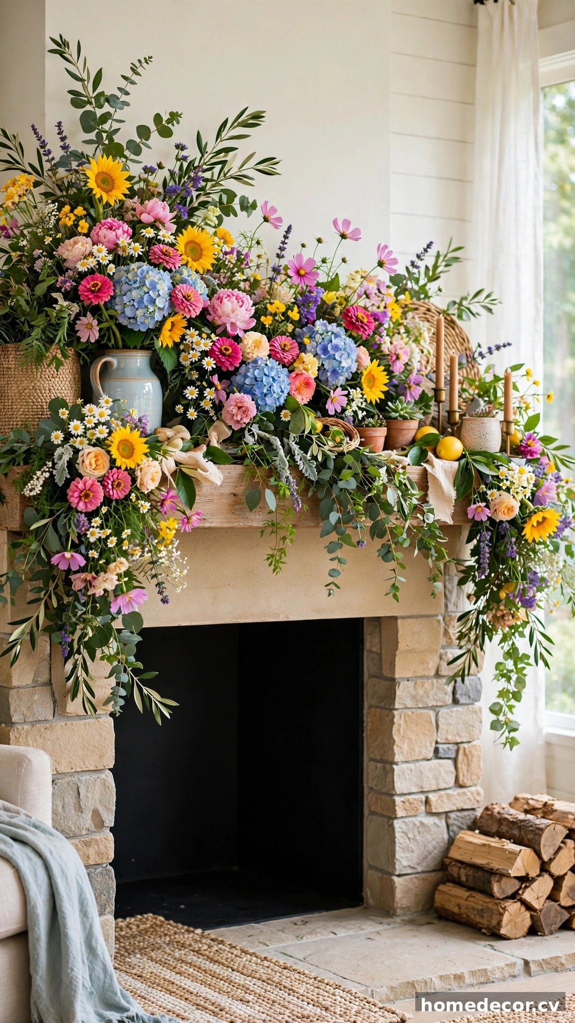 14 Summer Mantel Decor Ideas - Idea 3