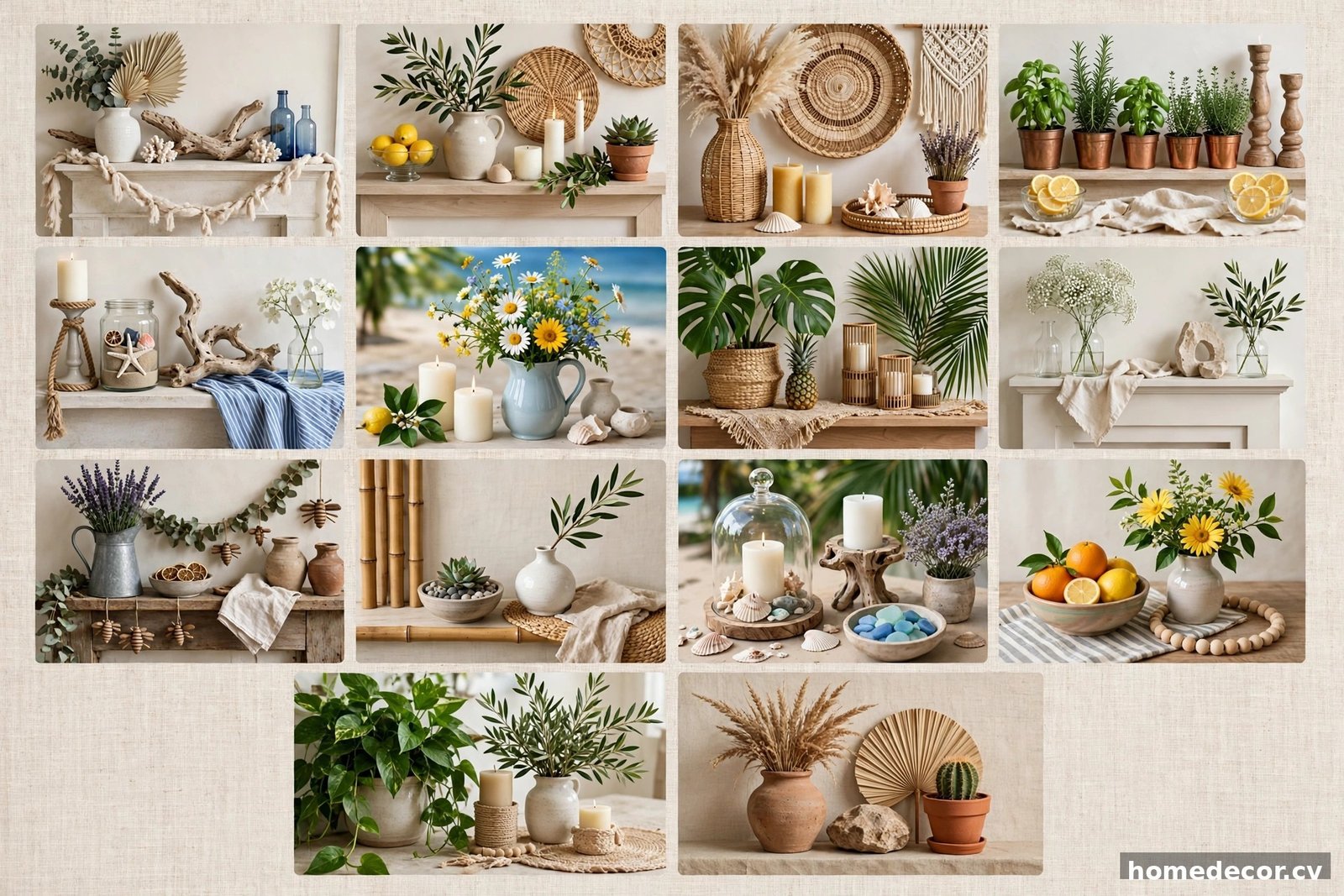 Pinterest pin: 14 Summer Mantel Decor Ideas