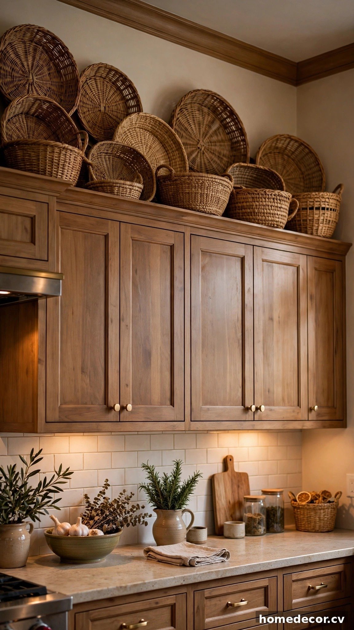 14 Ideas for Decorating Above Kitchen Cabinets - Idea 1