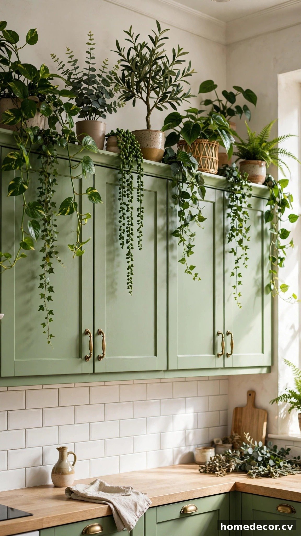 14 Ideas for Decorating Above Kitchen Cabinets - Idea 11