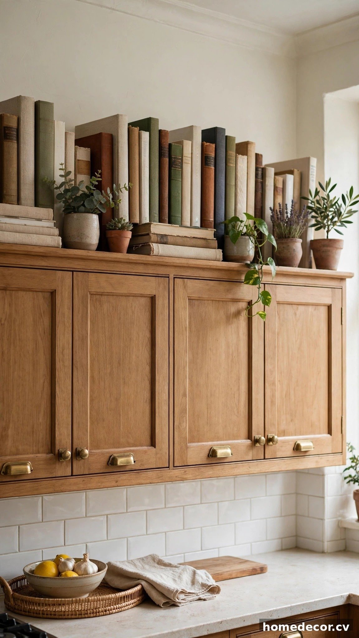 14 Ideas for Decorating Above Kitchen Cabinets - Idea 7