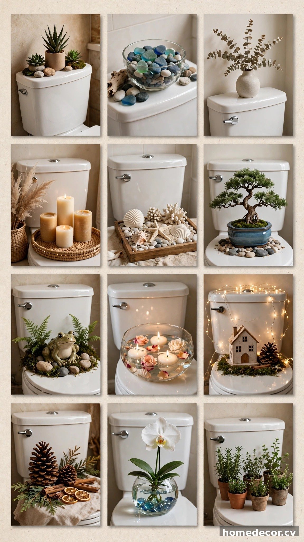 Pinterest pin: 12 Toilet Tank Decor Ideas