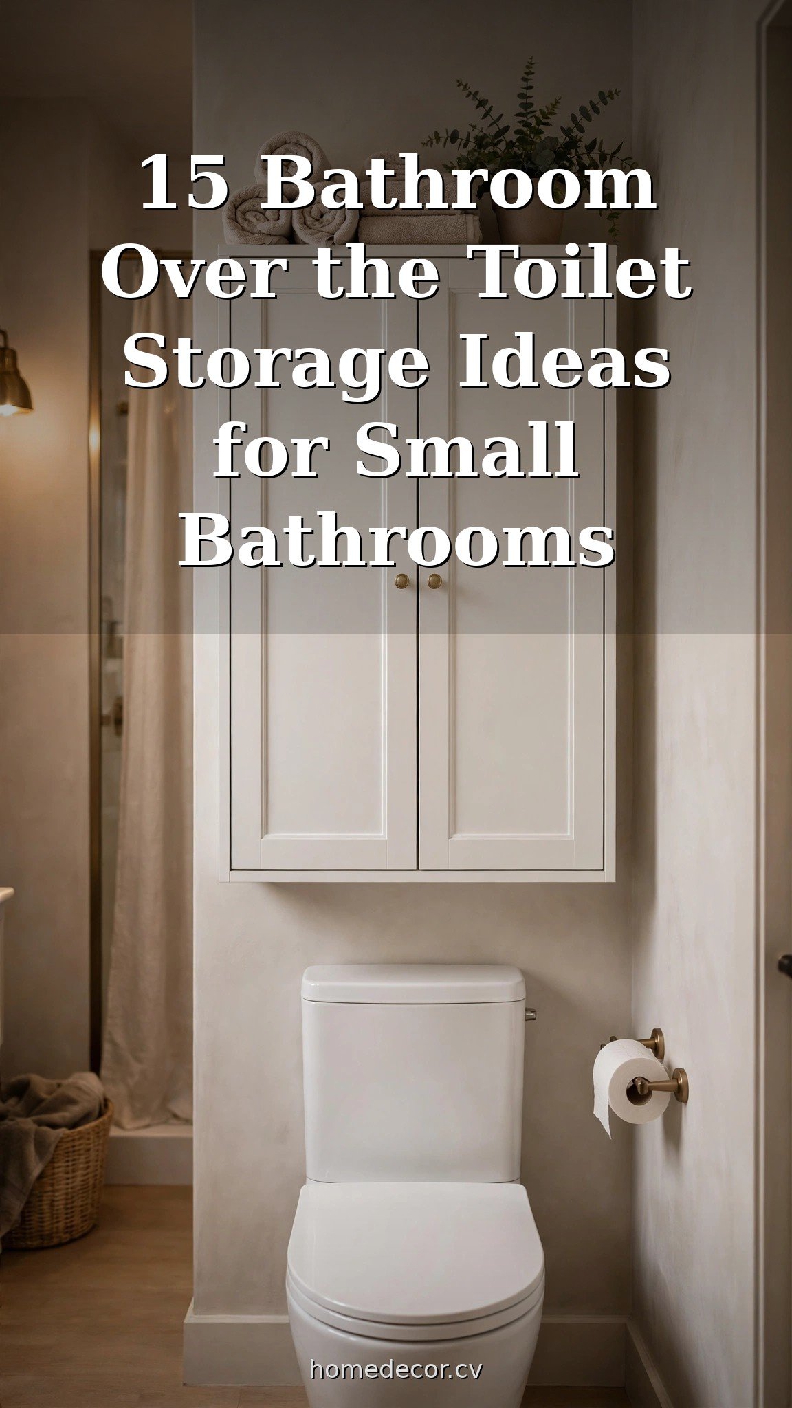 Pinterest pin: 15 Bathroom Over the Toilet Storage Ideas for Small Bathrooms