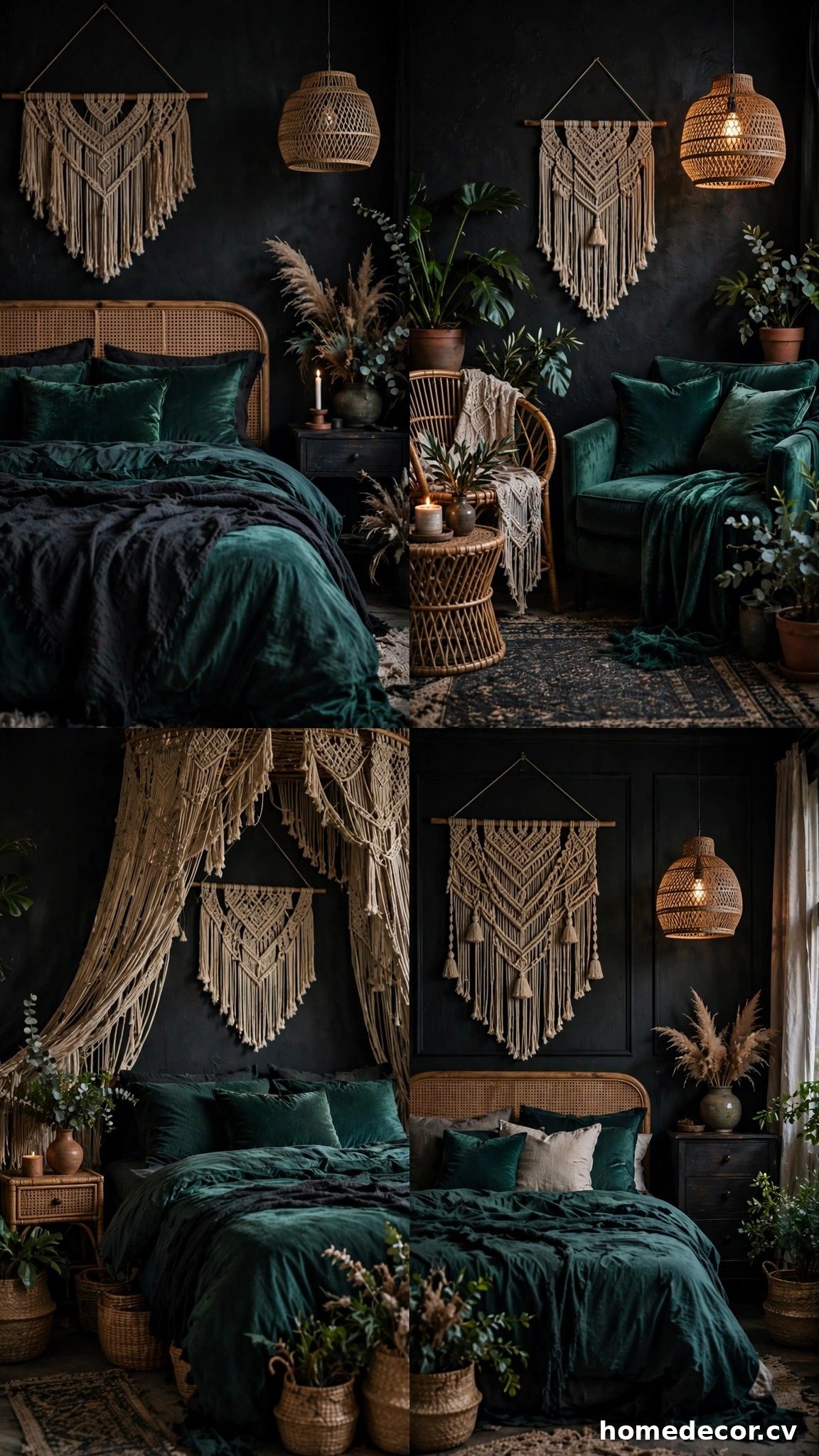 Pinterest pin: 14 Dark Boho Bedroom Ideas
