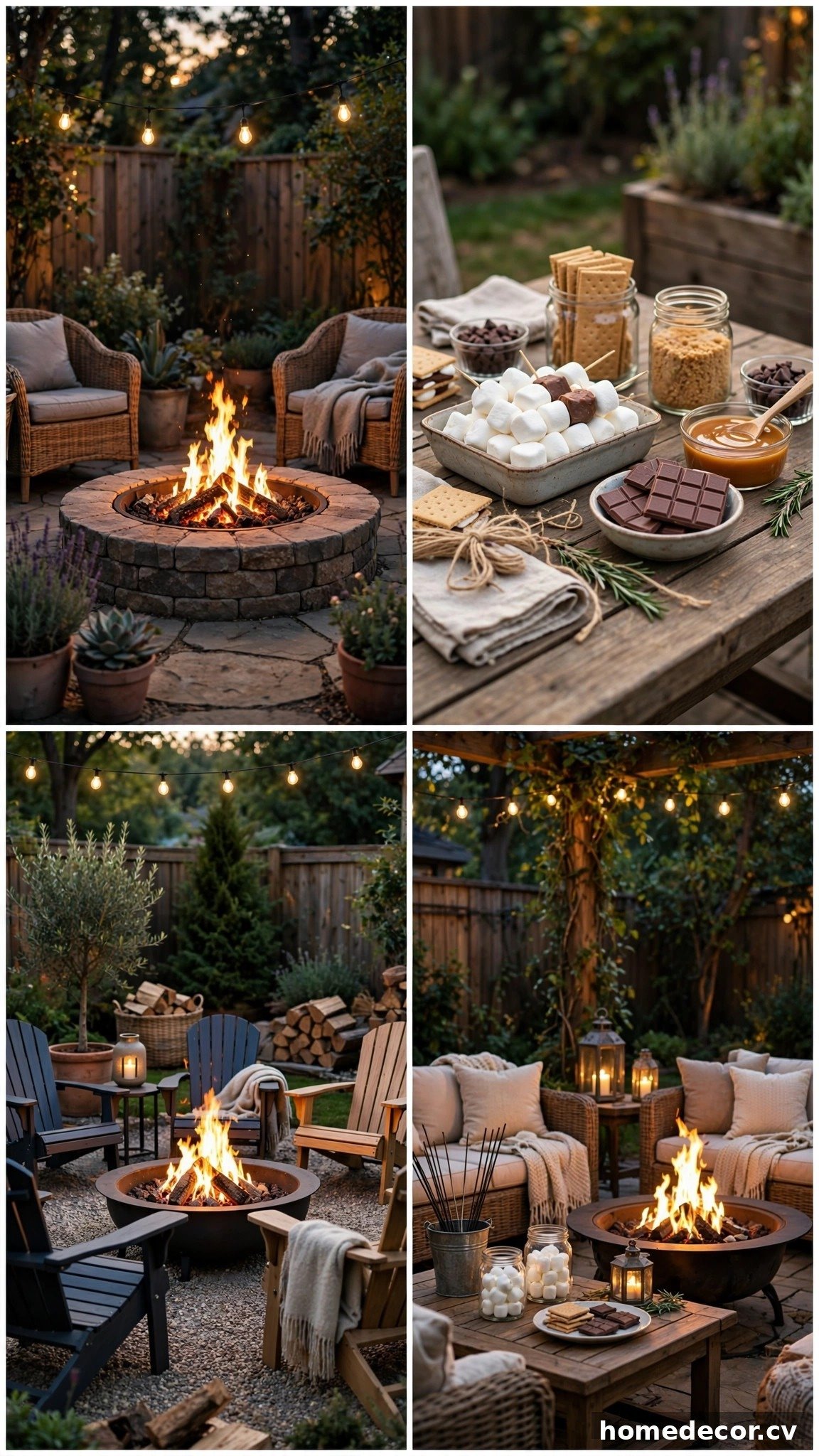 Pinterest pin: 15 Outdoor Fire Pit Ideas
