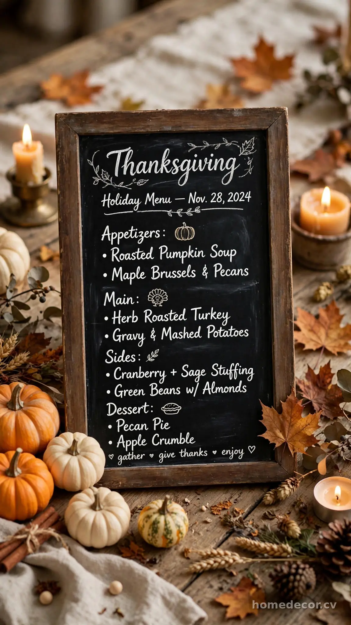 Chalkboard Menu Display