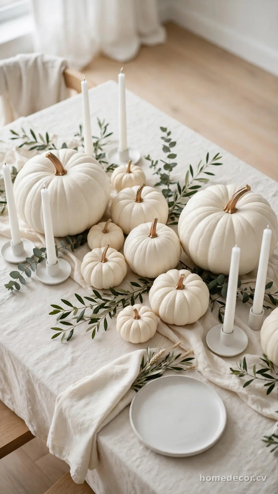White and Natural Minimalist Table