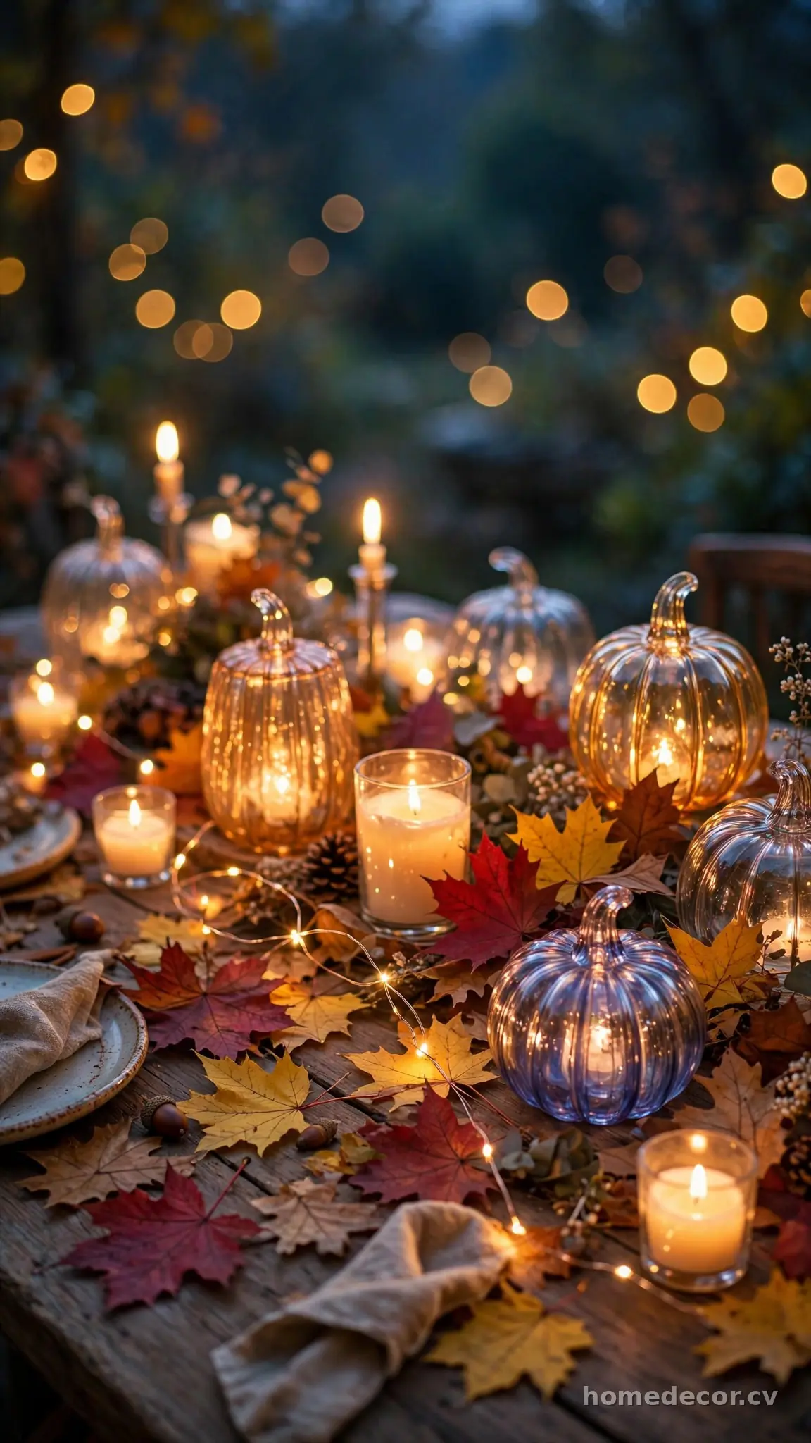 Autumn Leaf and Fairy Light Magic