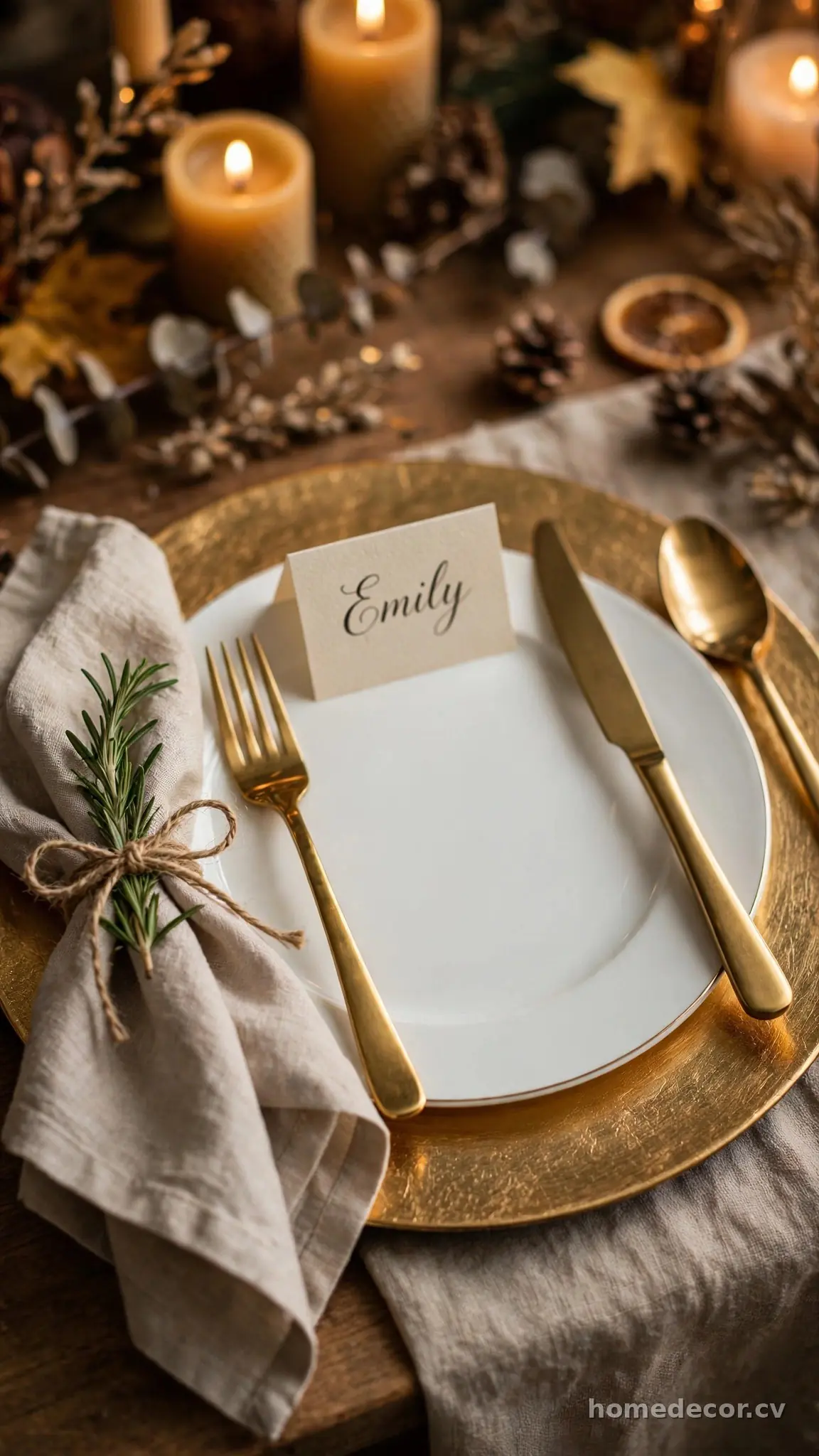 Elegant Gold-Accented Place Settings
