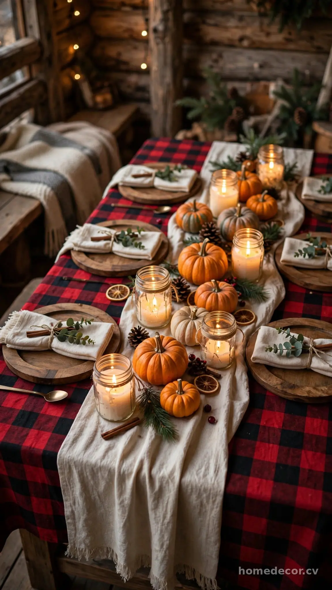 Cozy Plaid Tablecloth Layering