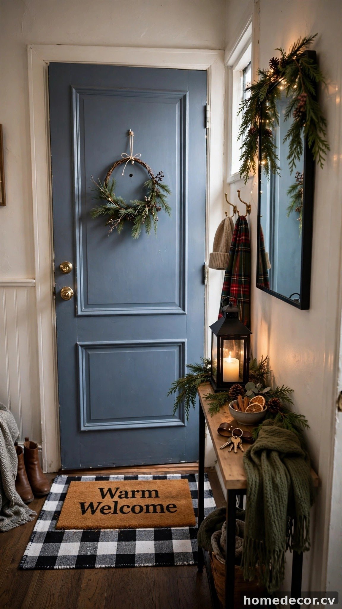 Maximize the Entryway with a Compact Holiday Welcome