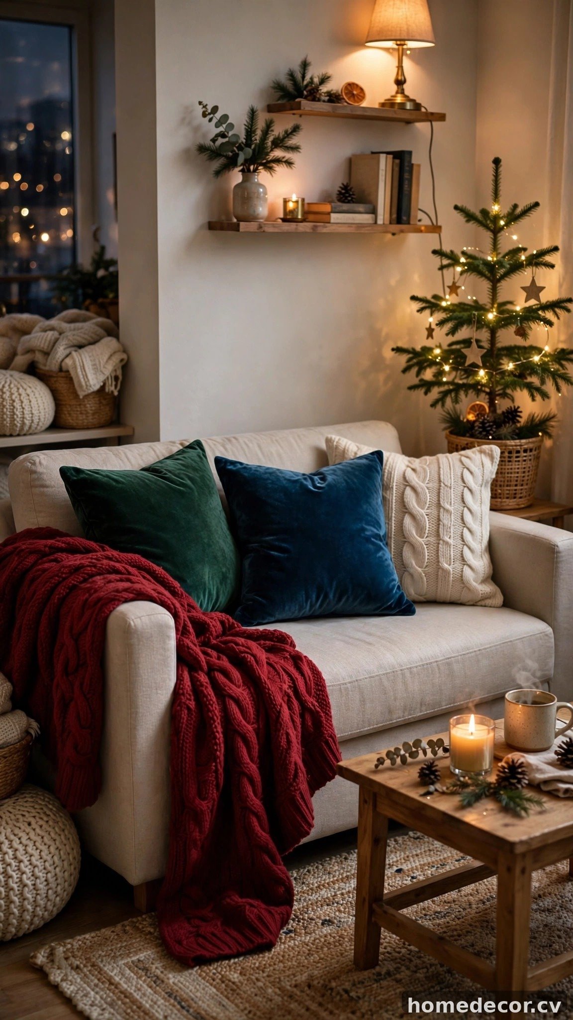 Dress the Sofa with a Holiday Throw and Pillow Swap