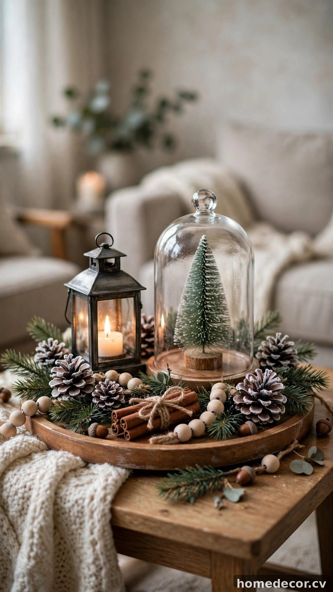 Create a Festive Coffee Table or Ottoman Centerpiece