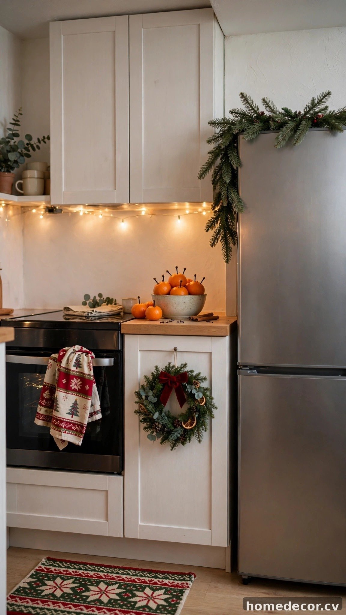 Bring Christmas Cheer to a Tiny Kitchen