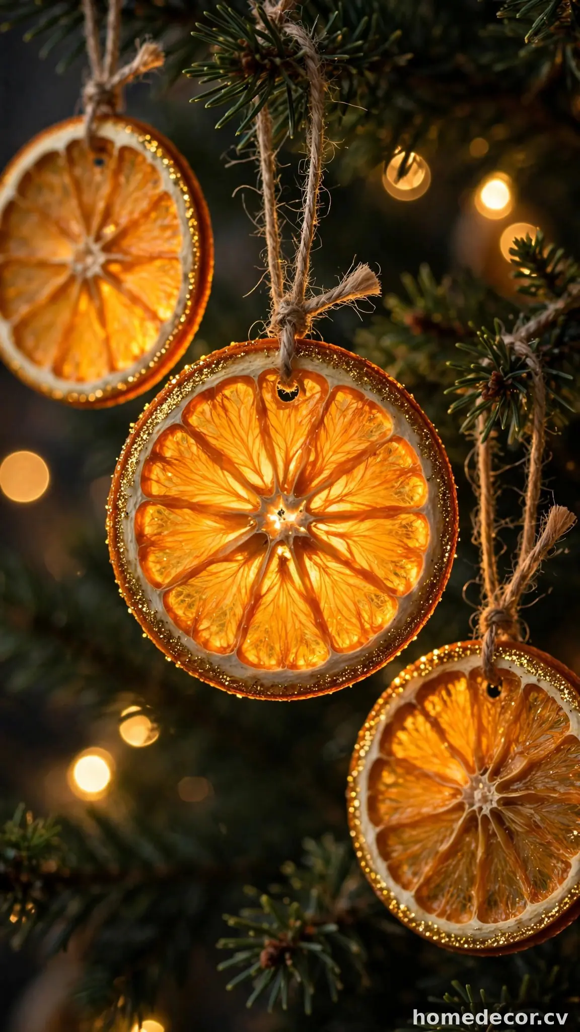 Glowing Dried Citrus Slice Ornaments