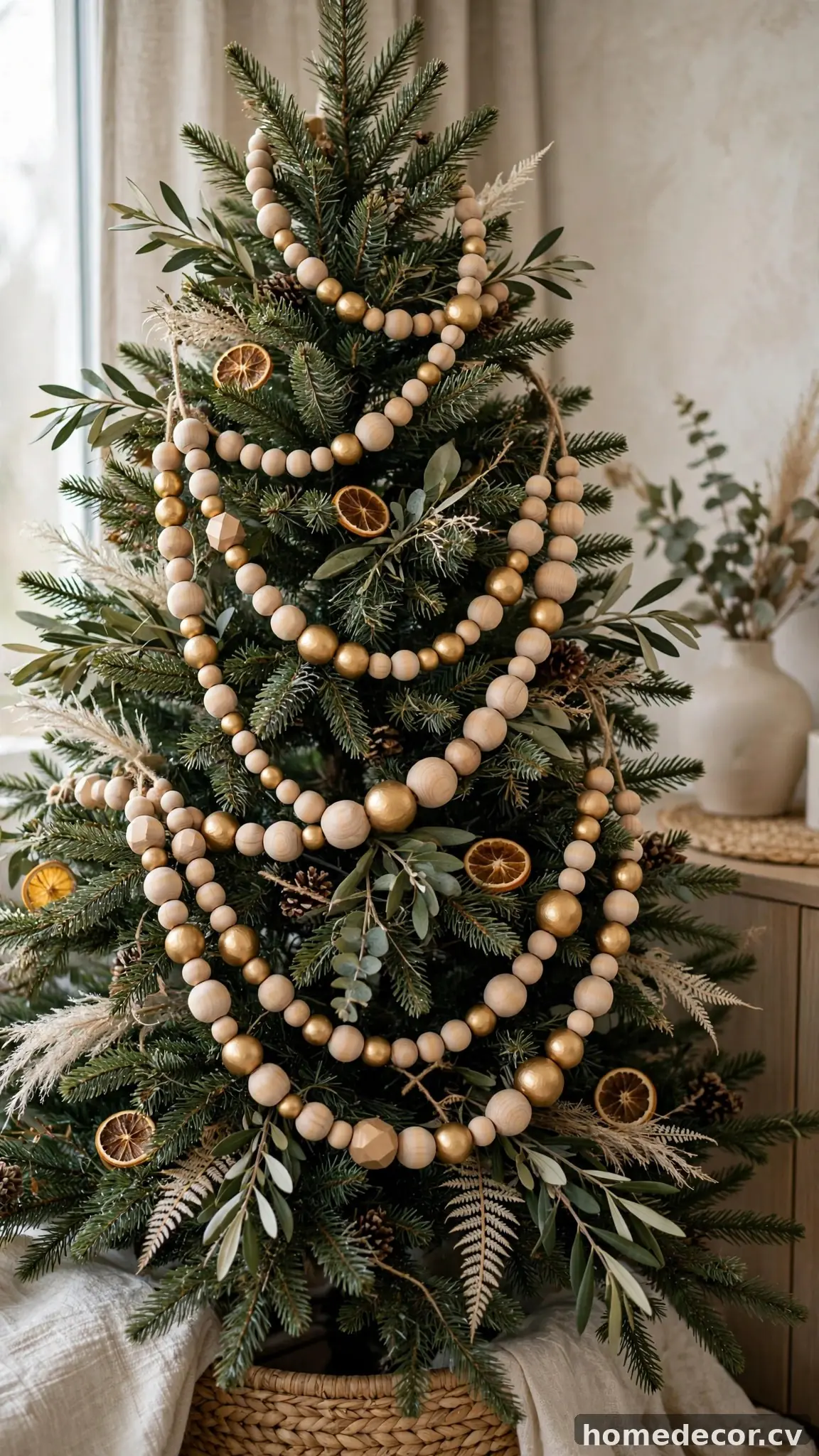 Wooden Bead Garland Ornaments