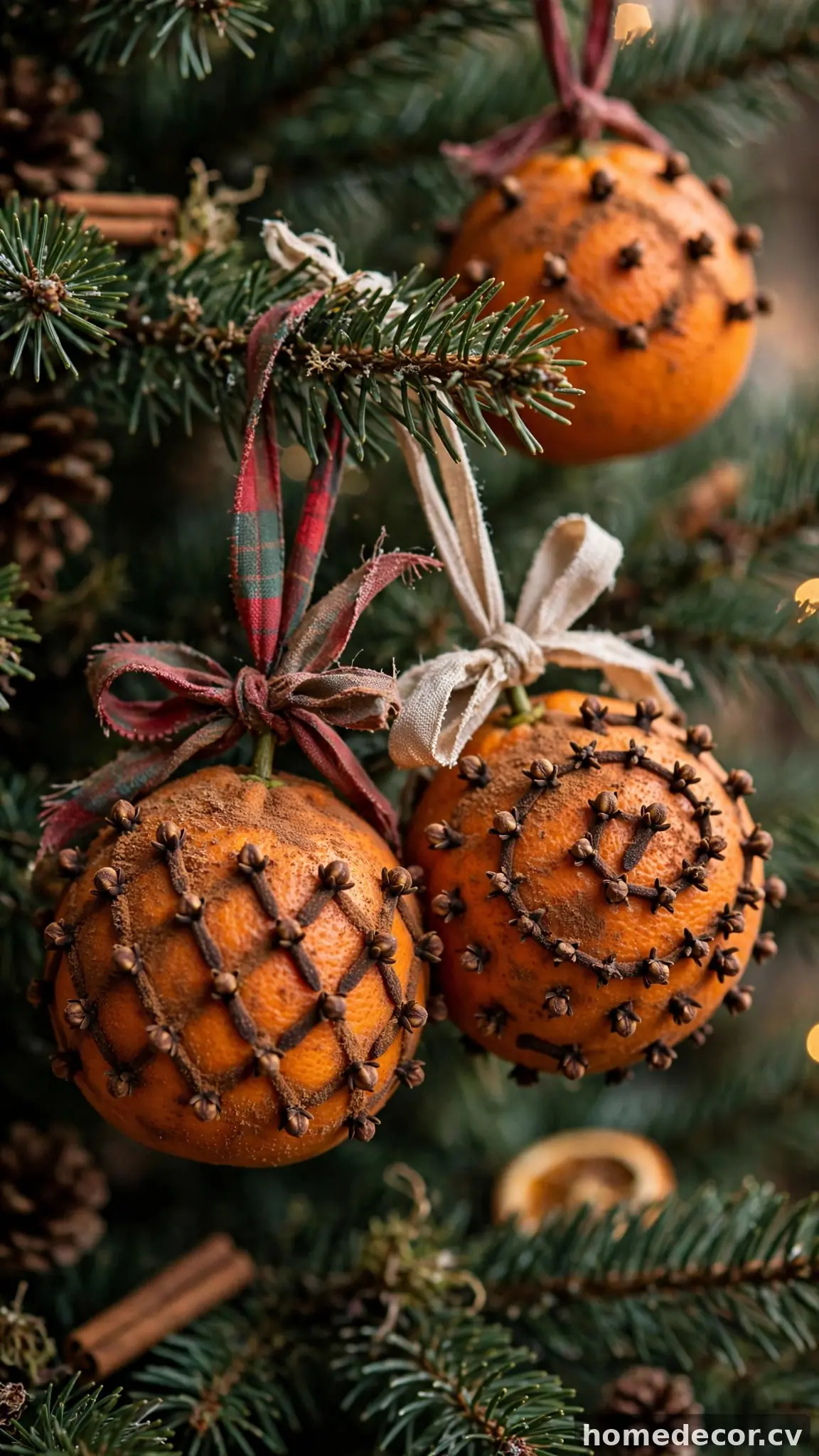Spiced Orange Pomander Ornaments