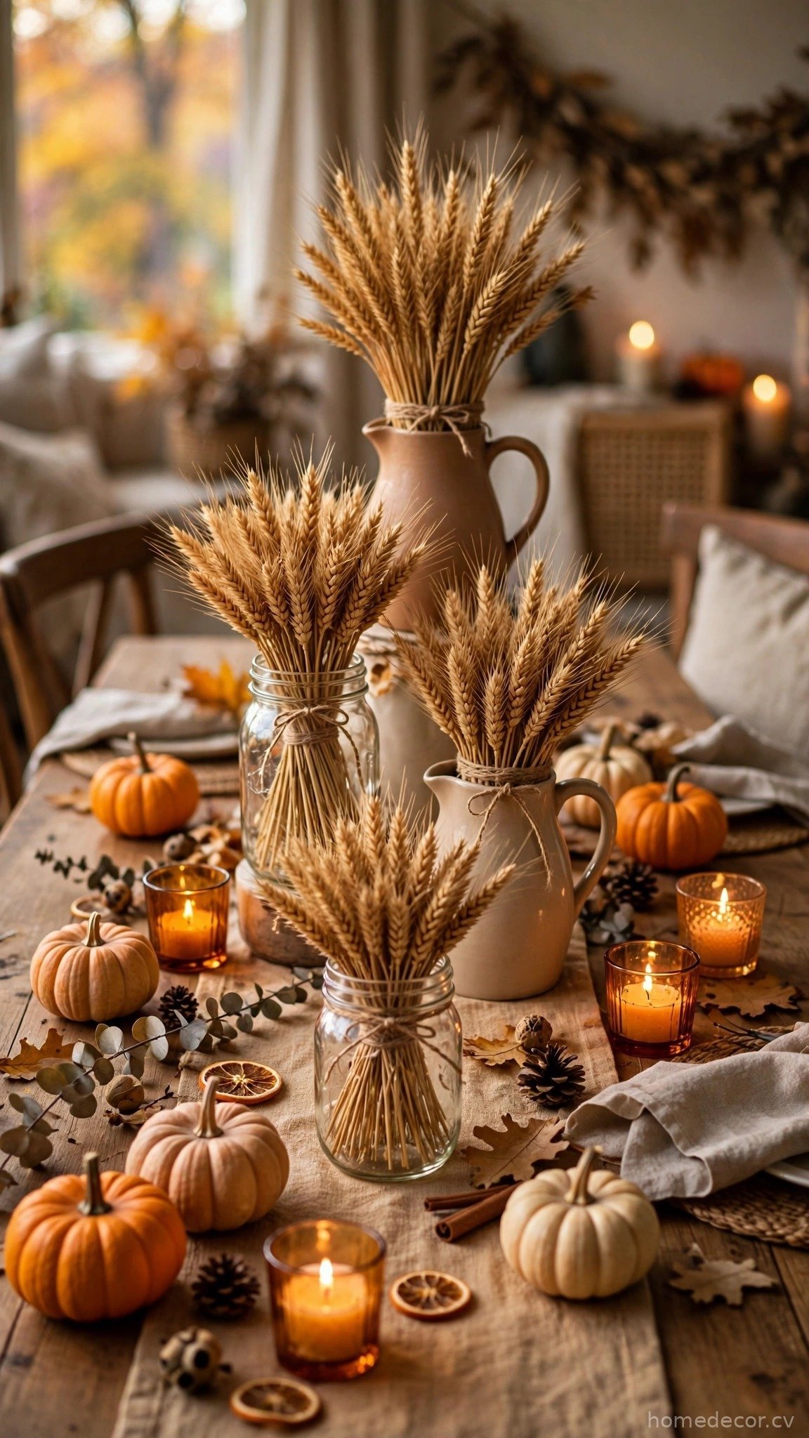 Golden Wheat Bundle Centerpieces