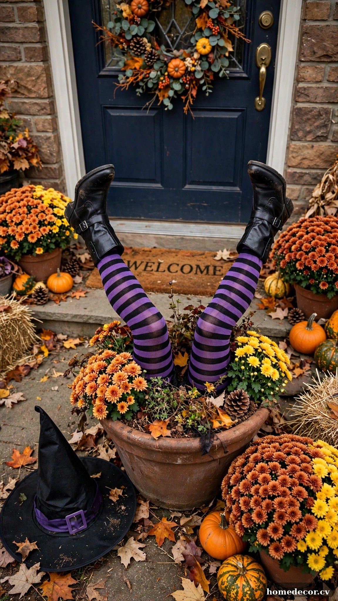 Witch Legs in the Flower Planter