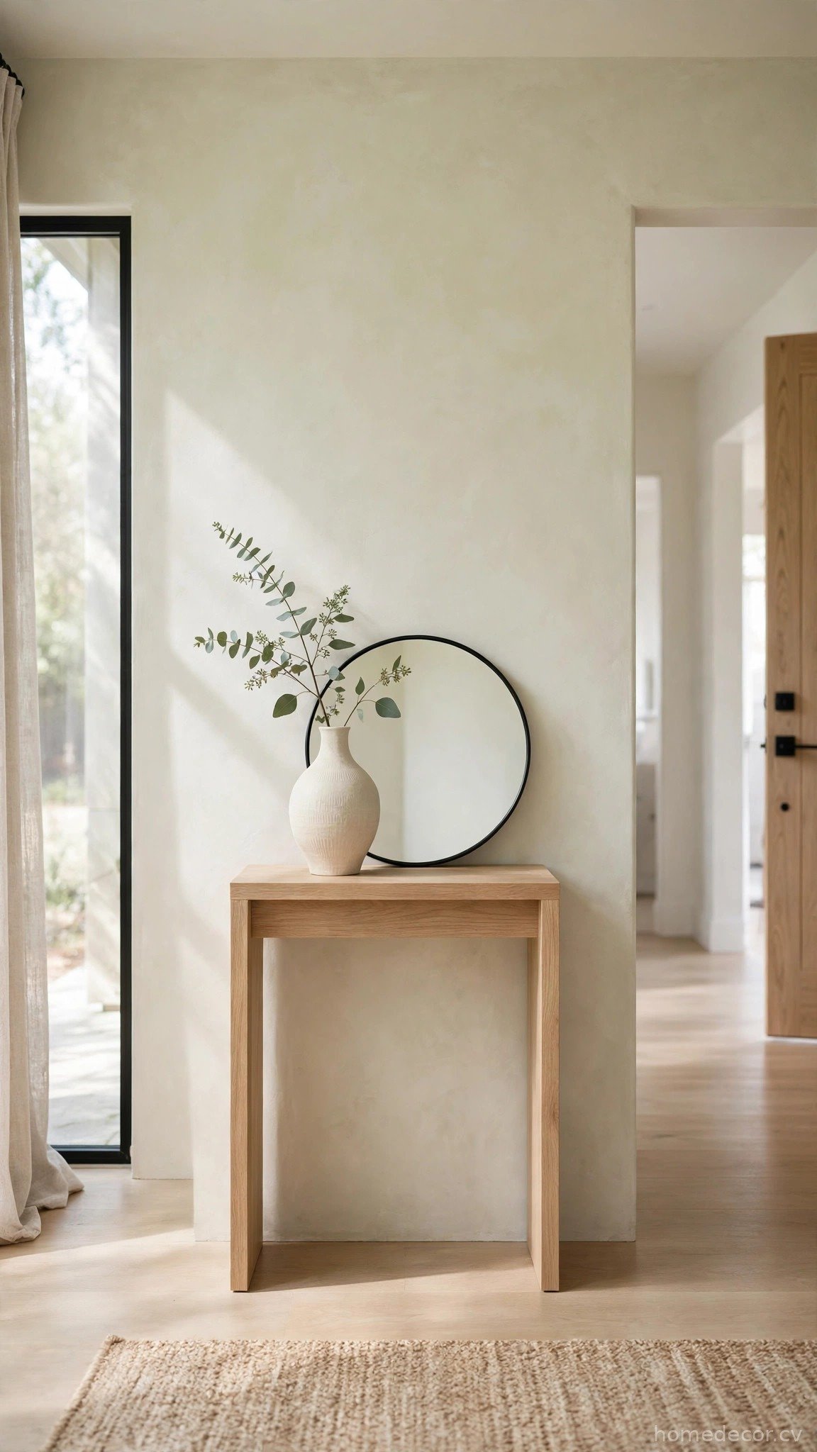 Minimalist styling with just two intentional pieces