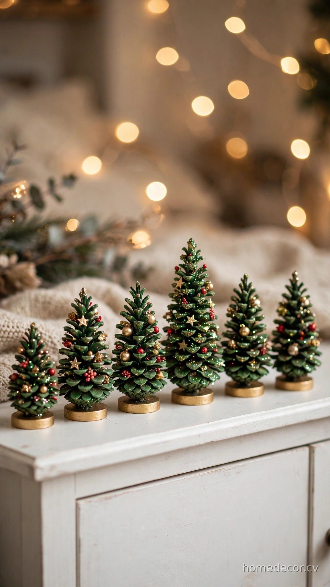 Miniature Pinecone Christmas Trees