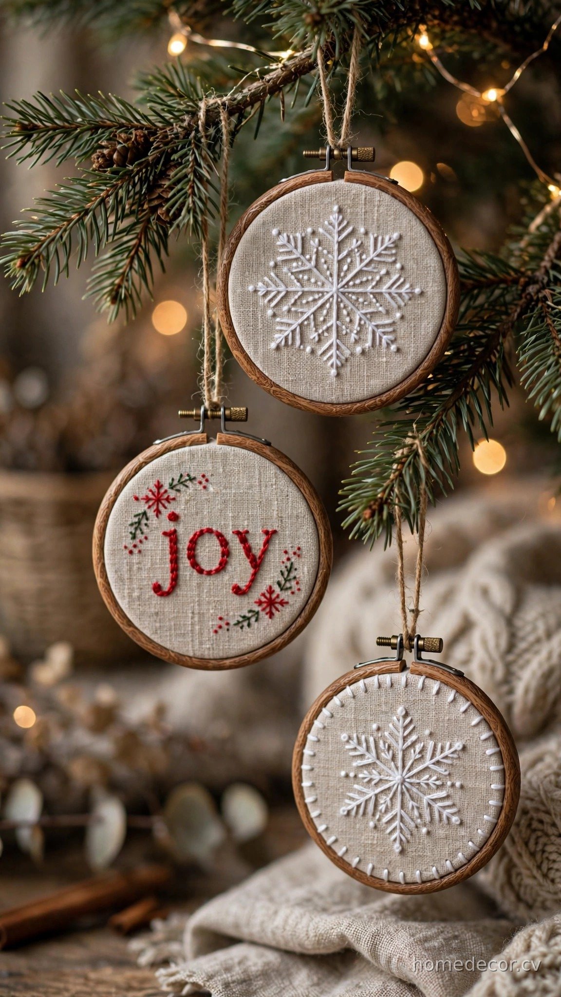Embroidered Hoop Ornaments